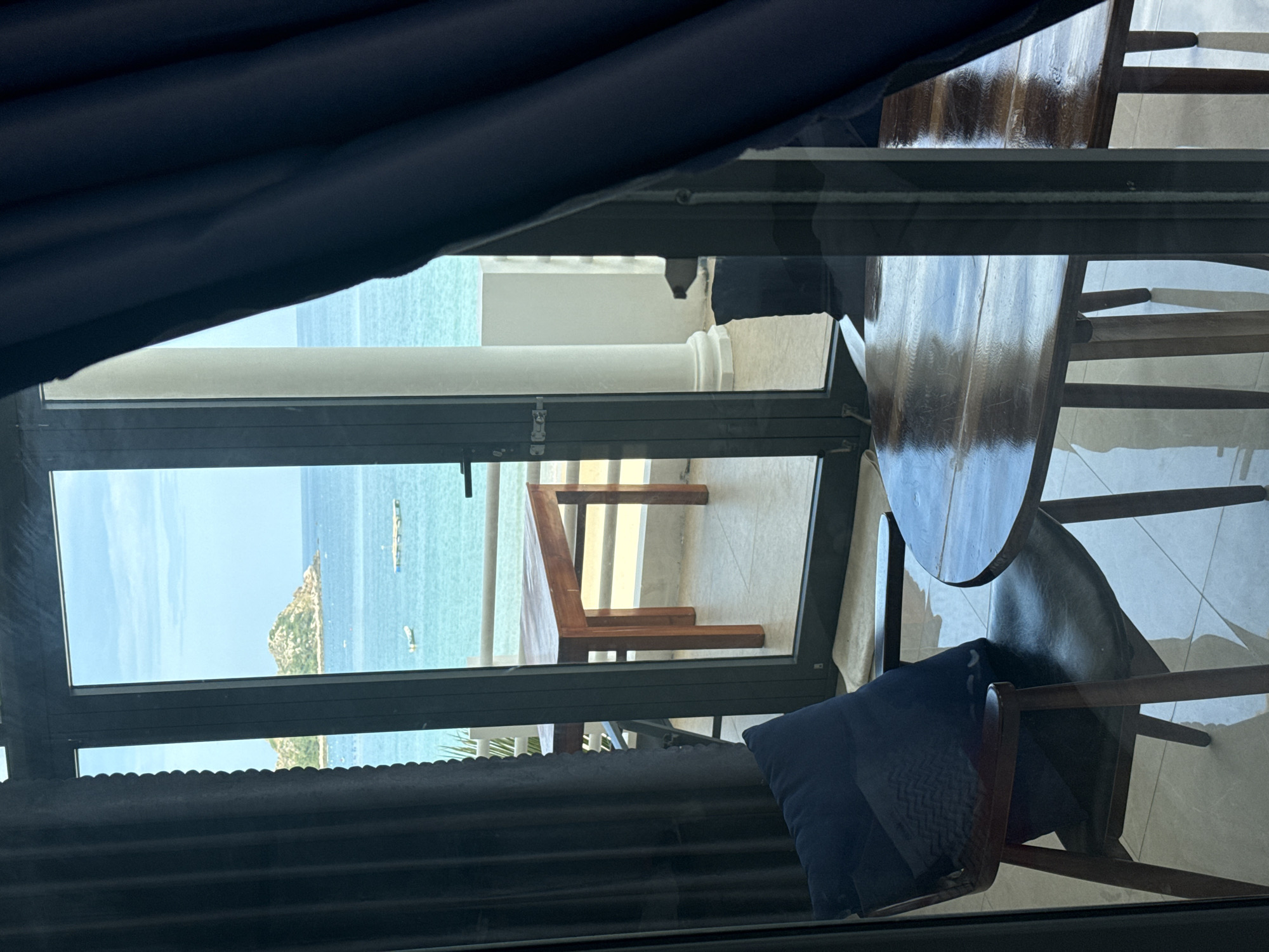 Lazy morning at a tropical beachfront room with ocean views