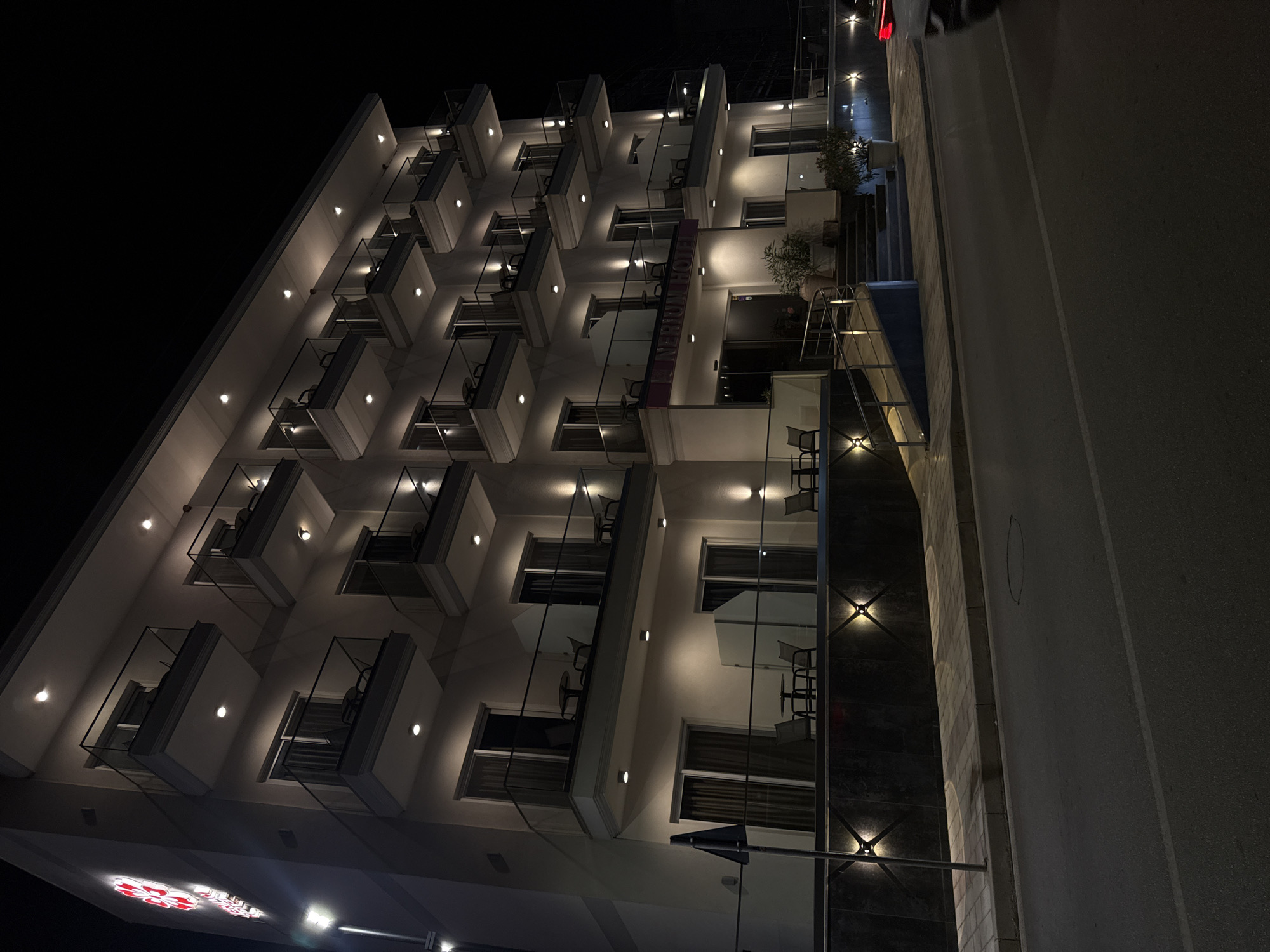 Multi-story hotel building documented in Ksamil, Albania