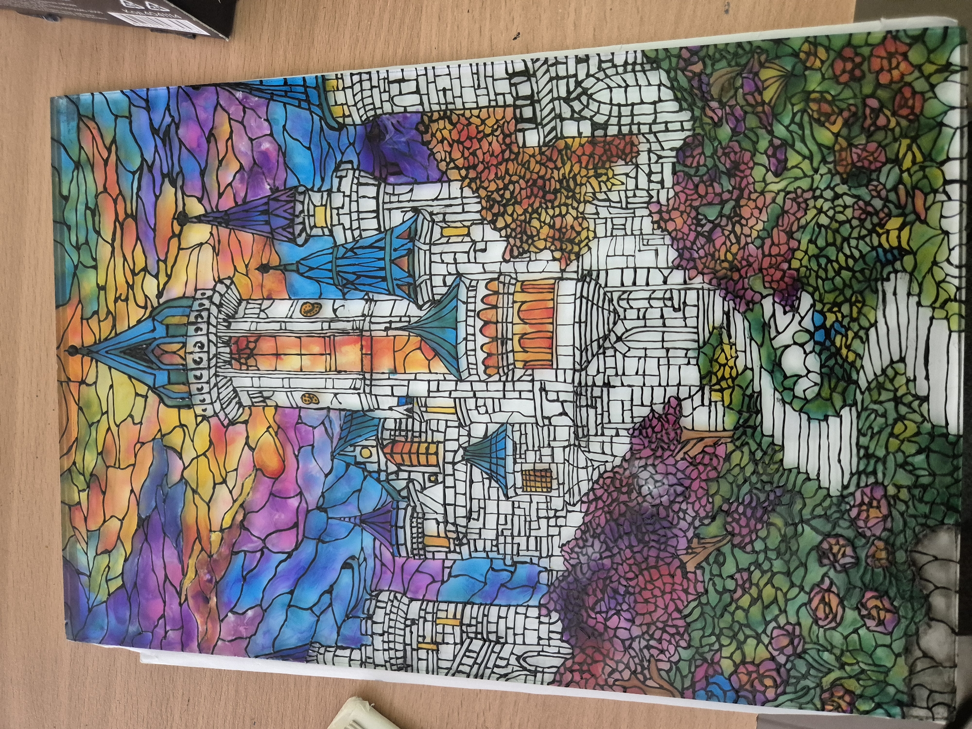 Art session with stained-glass castle drawing in Pavlikeni