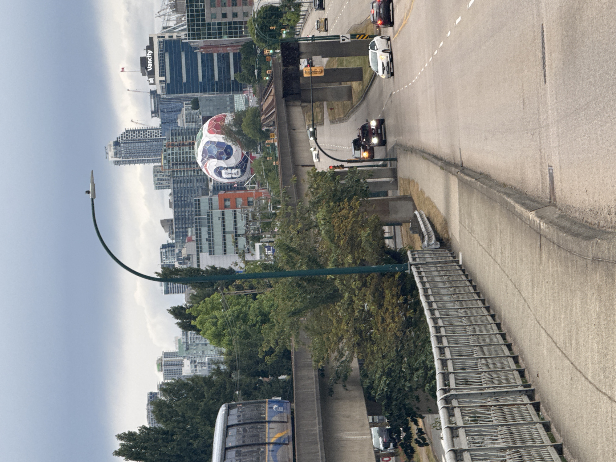 Early morning Vancouver cityscape documented under overcast skies