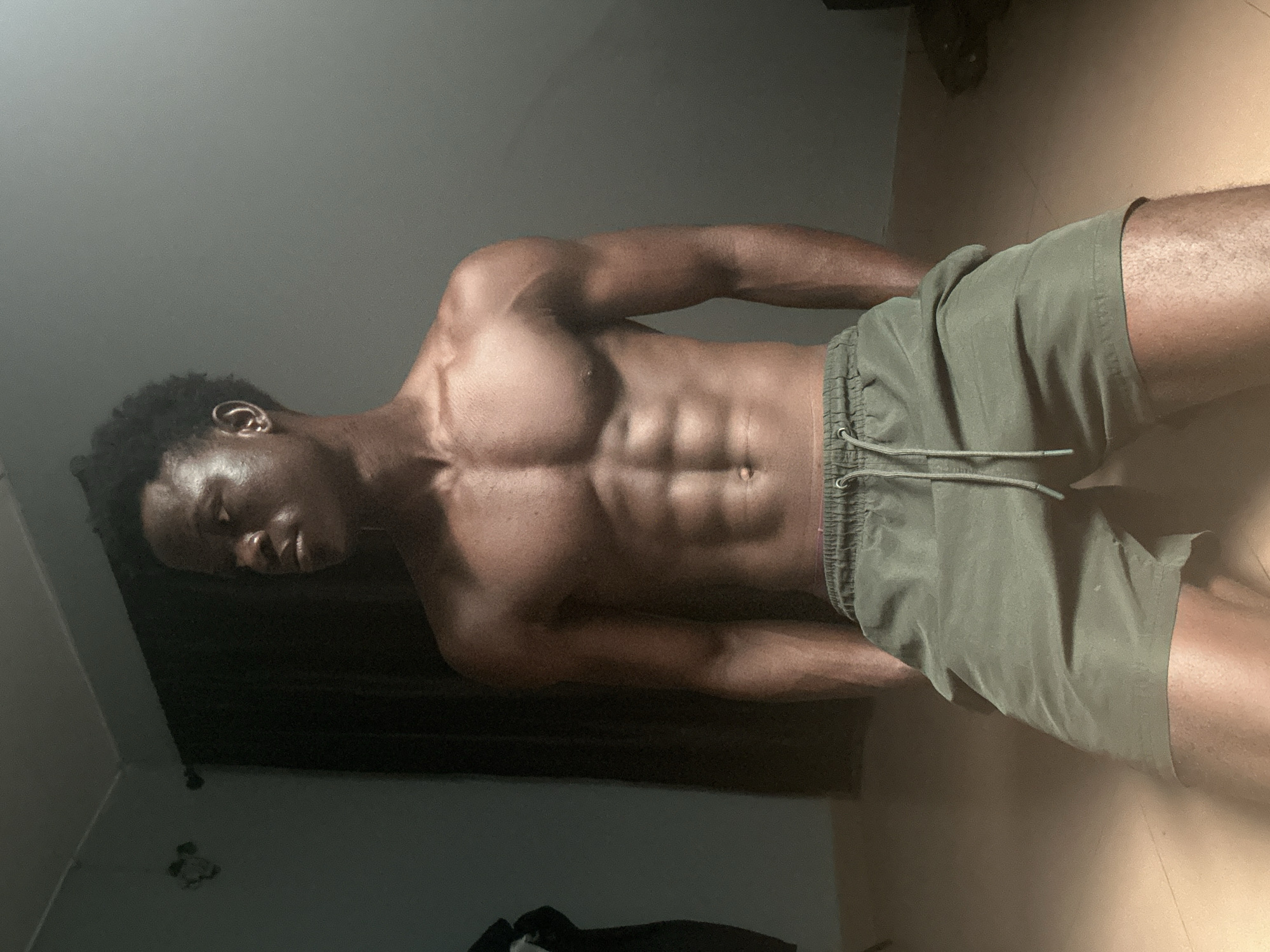 Morning workout and stillness in a Badagry room