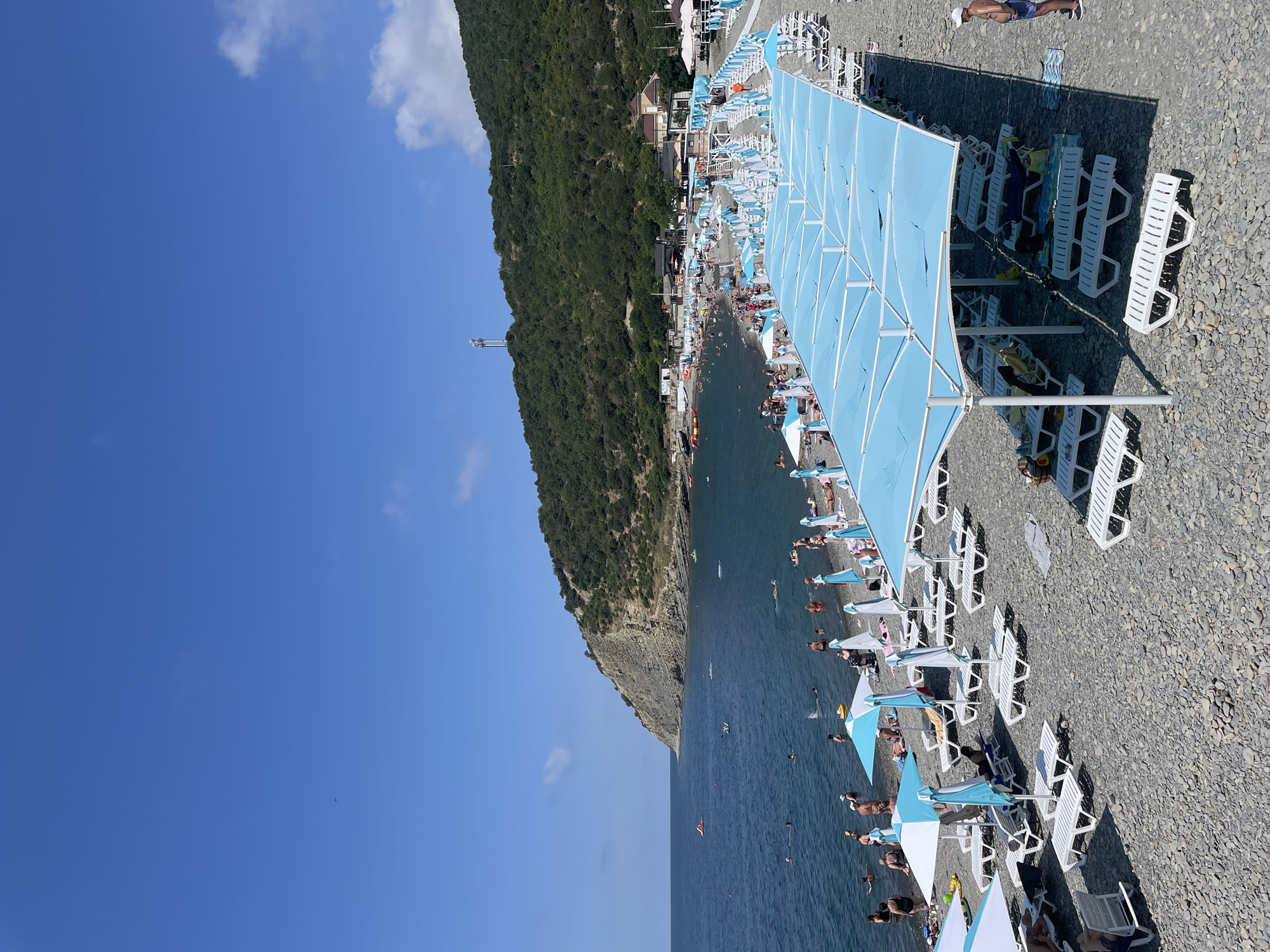 Summer day at Dyurso's Black Sea pebble beach