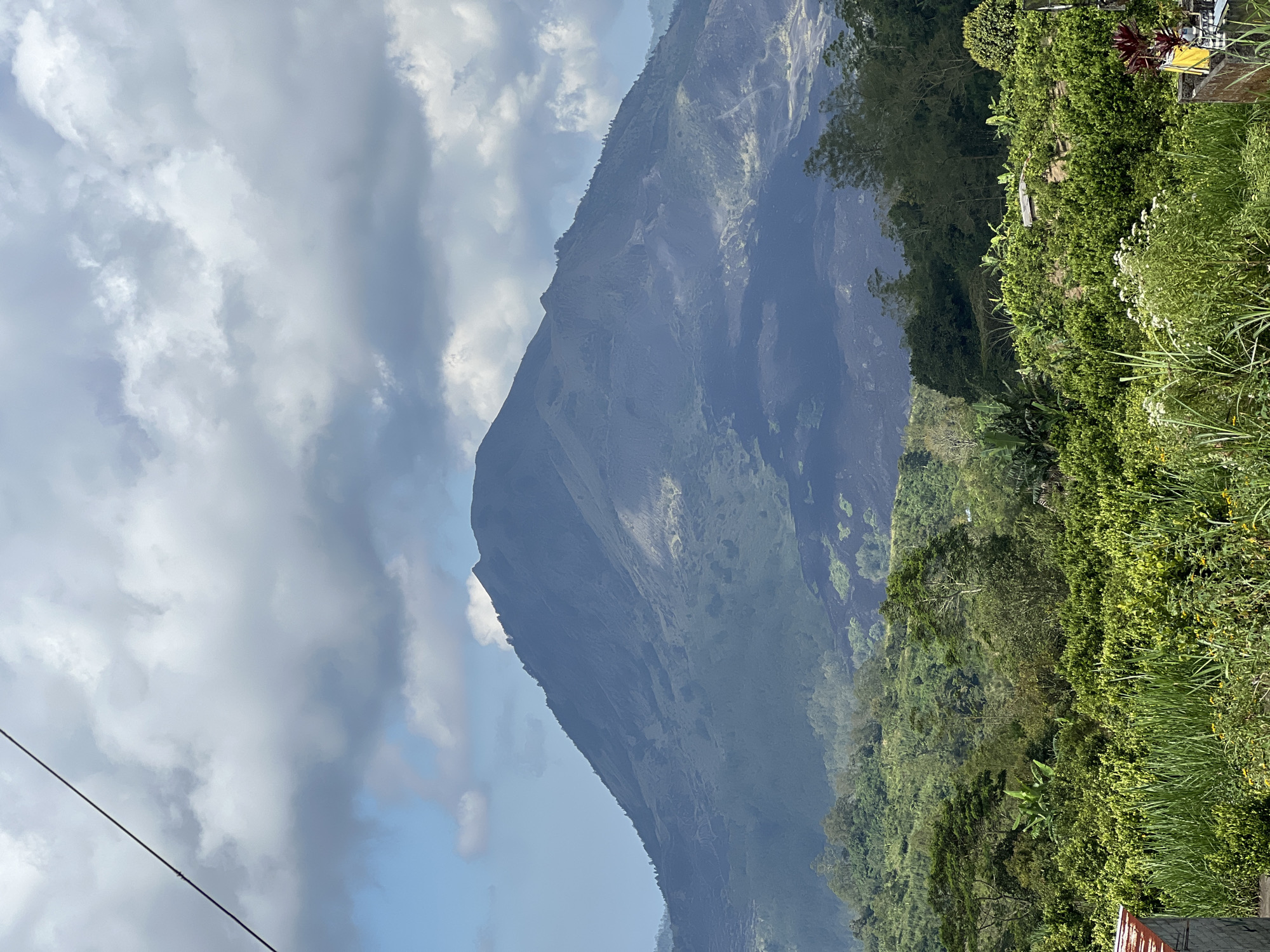 Mountain landscape documented in Kintamani, Indonesia under cloudy skies