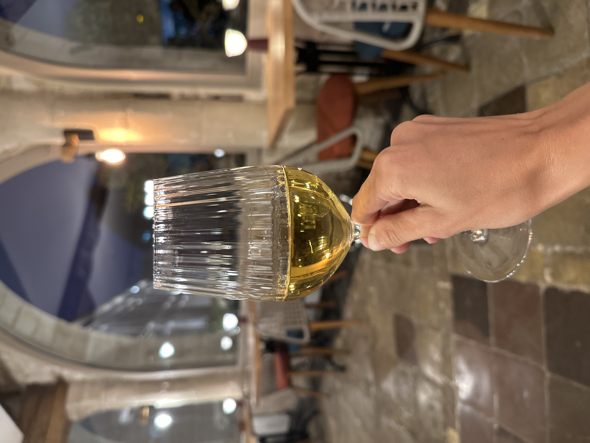 Evening out in northern France: selfies and white wine
