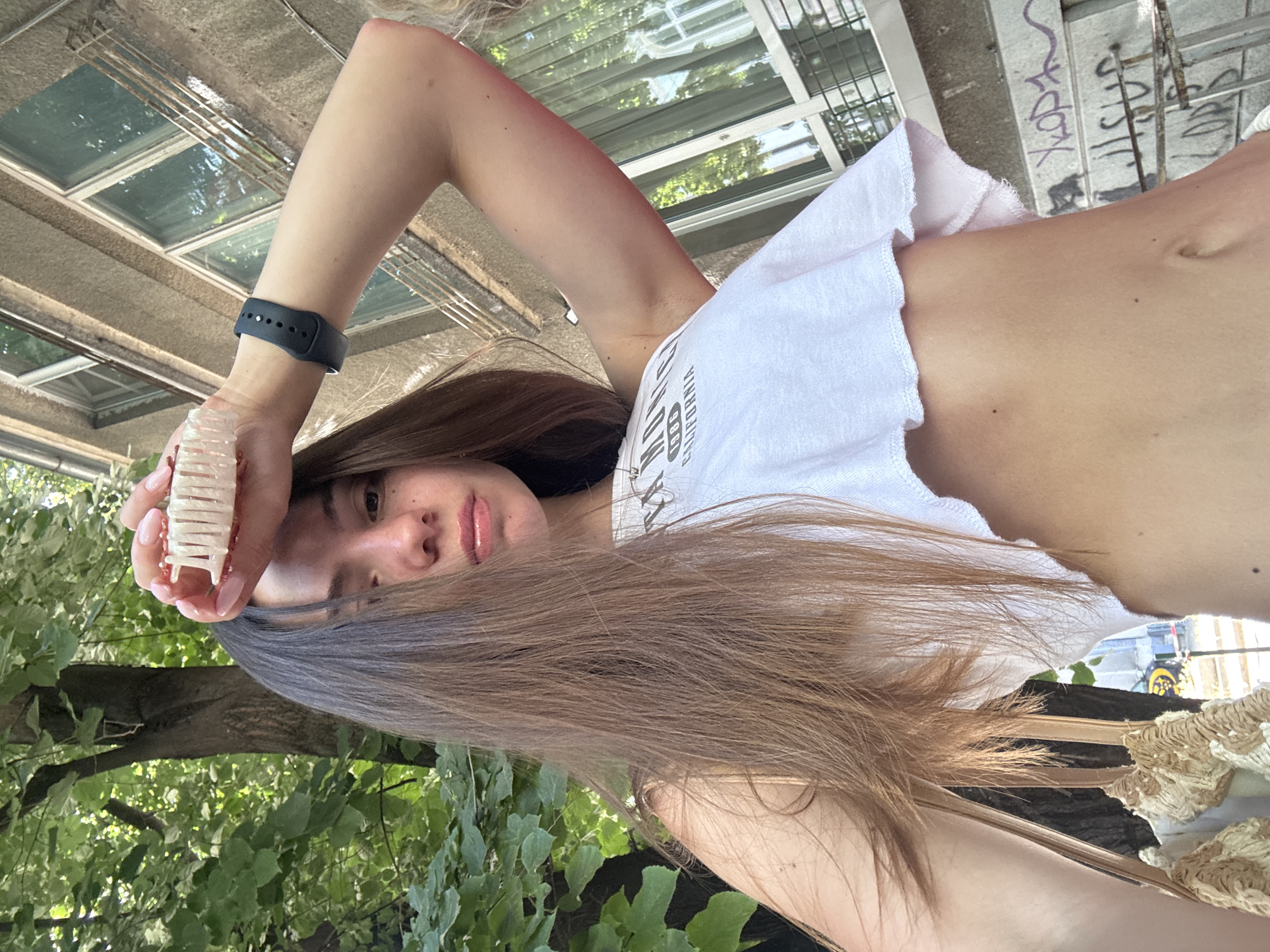 Street selfie session in sunny Varna, Bulgaria
