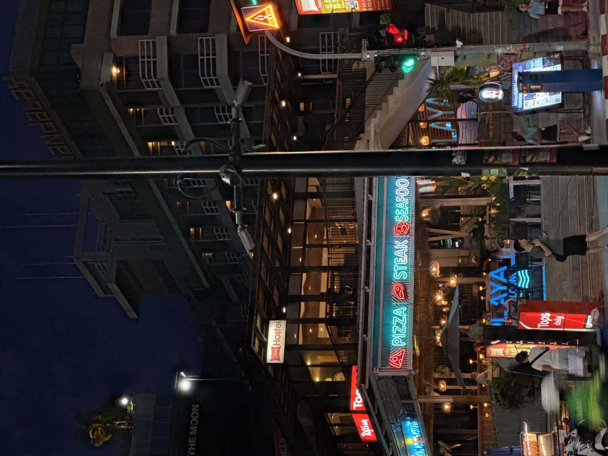Pattaya beachfront and nightlife strip after dark