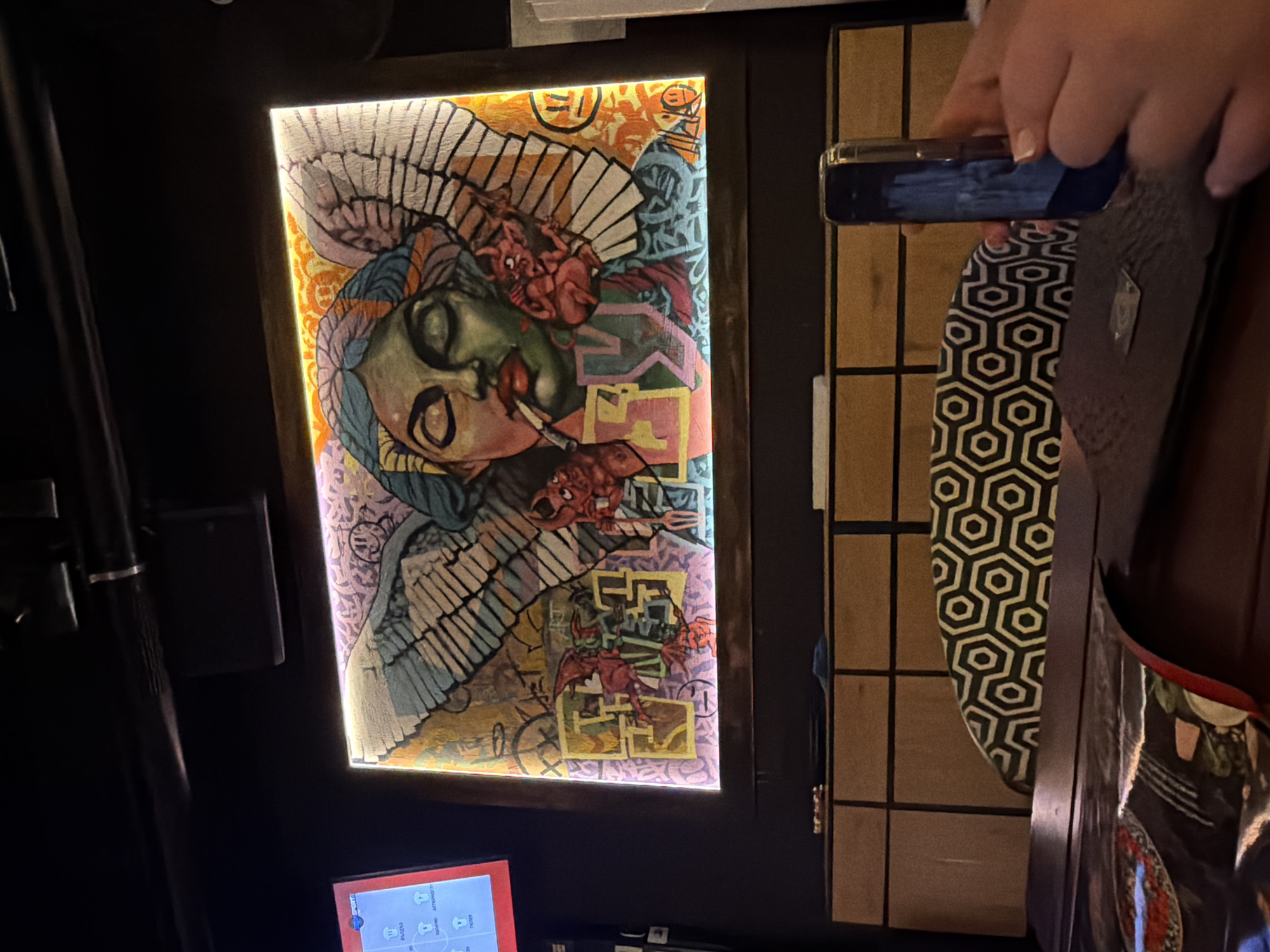Evening dining and selfies at decorated restaurant in Pernik
