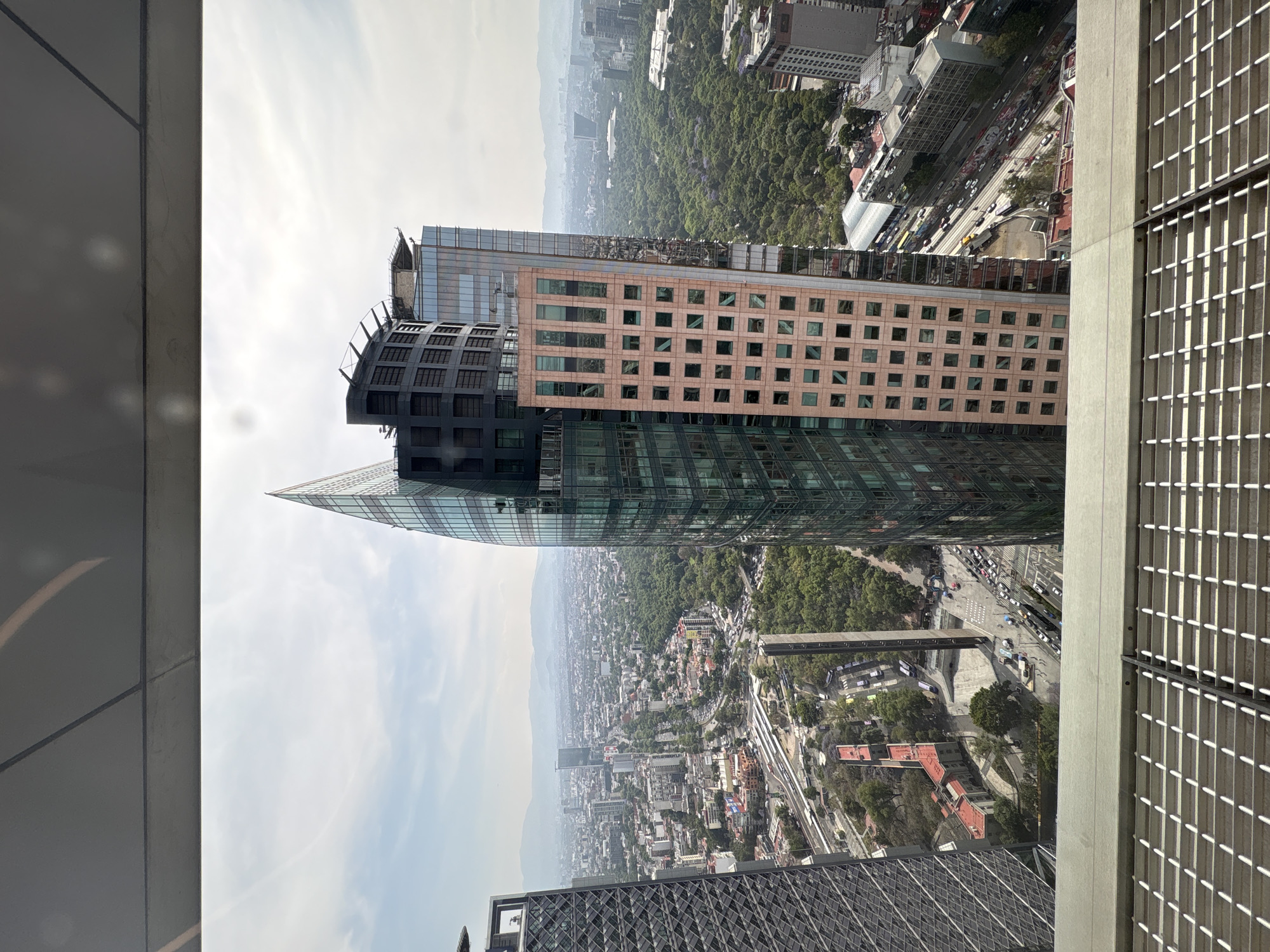 Aerial views capture Mexico City skyline featuring BBVA tower