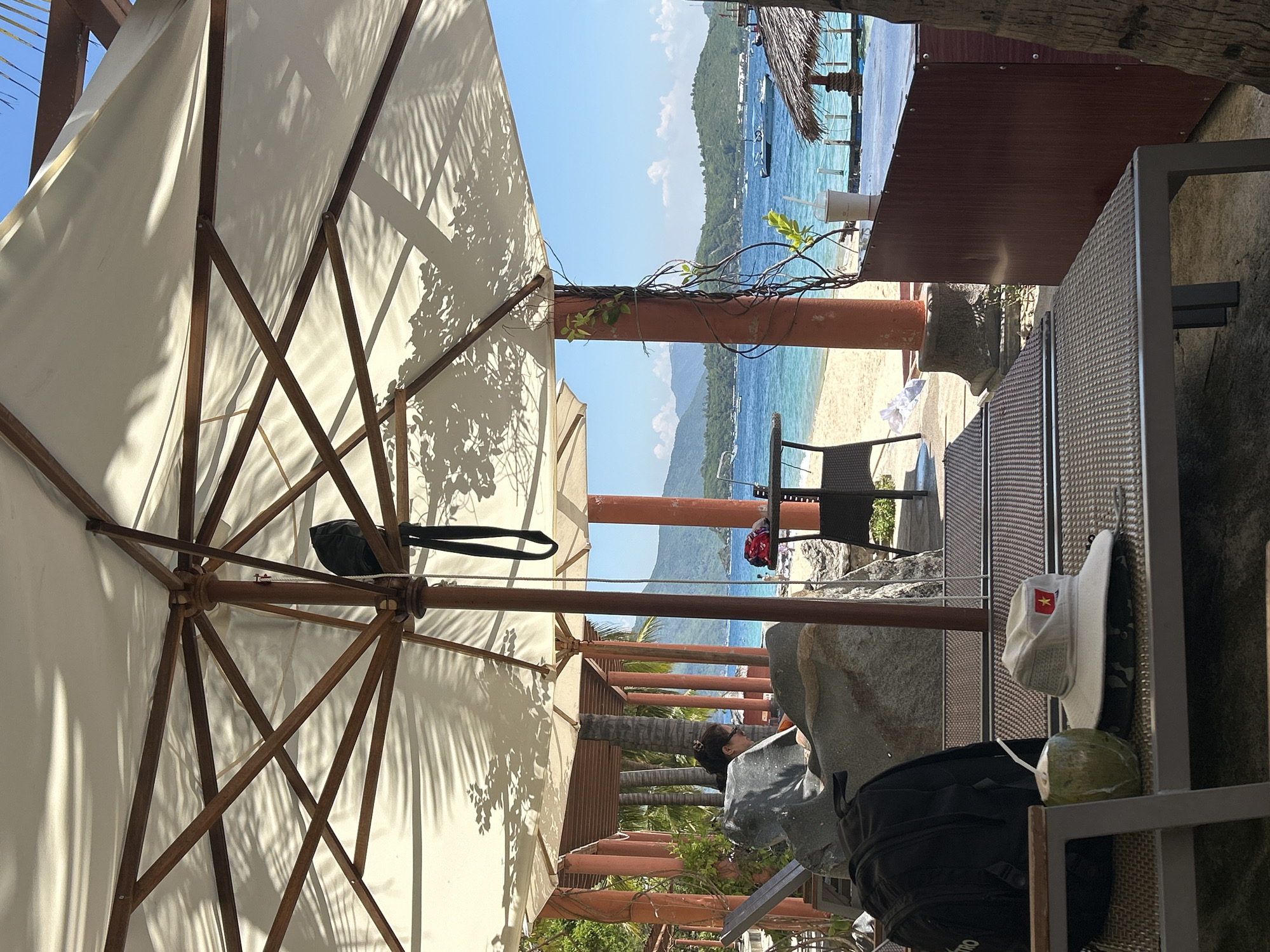 Lazy beach day in Nha Trang with coconuts and shade