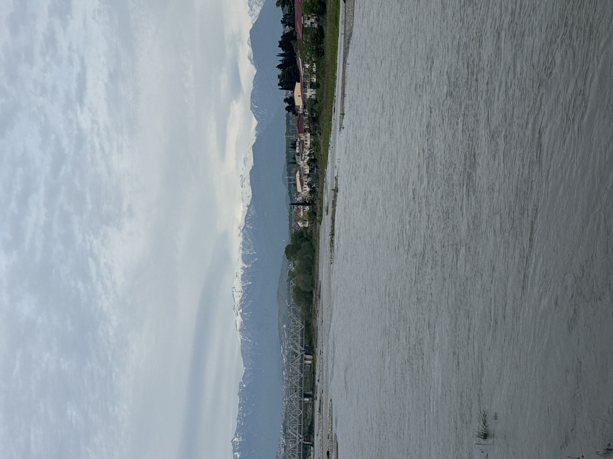 Afternoon riverside scenes captured along Sochi waterfront promenade