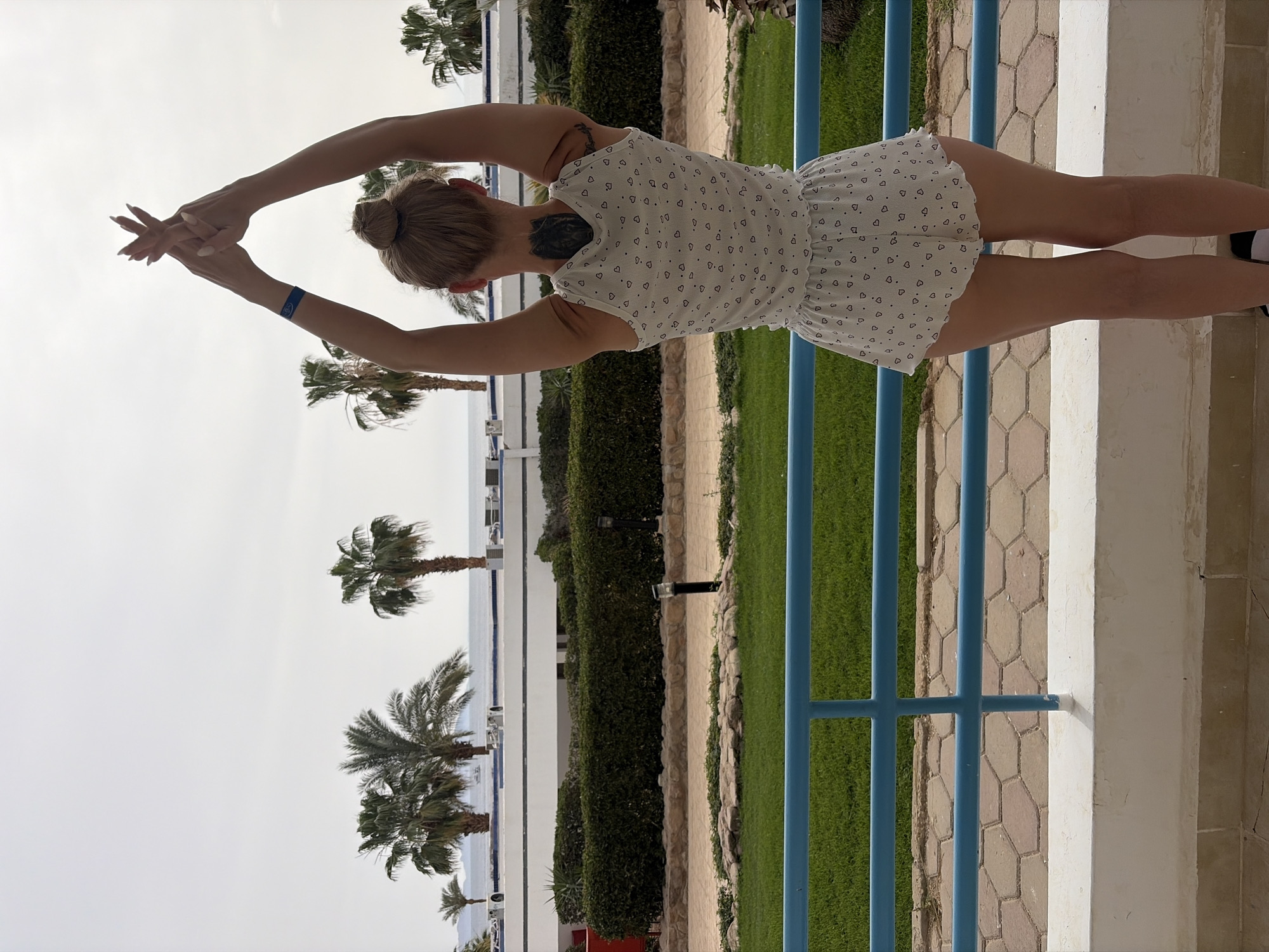 Tourist poses at Red Sea resort in Sharm El Sheikh