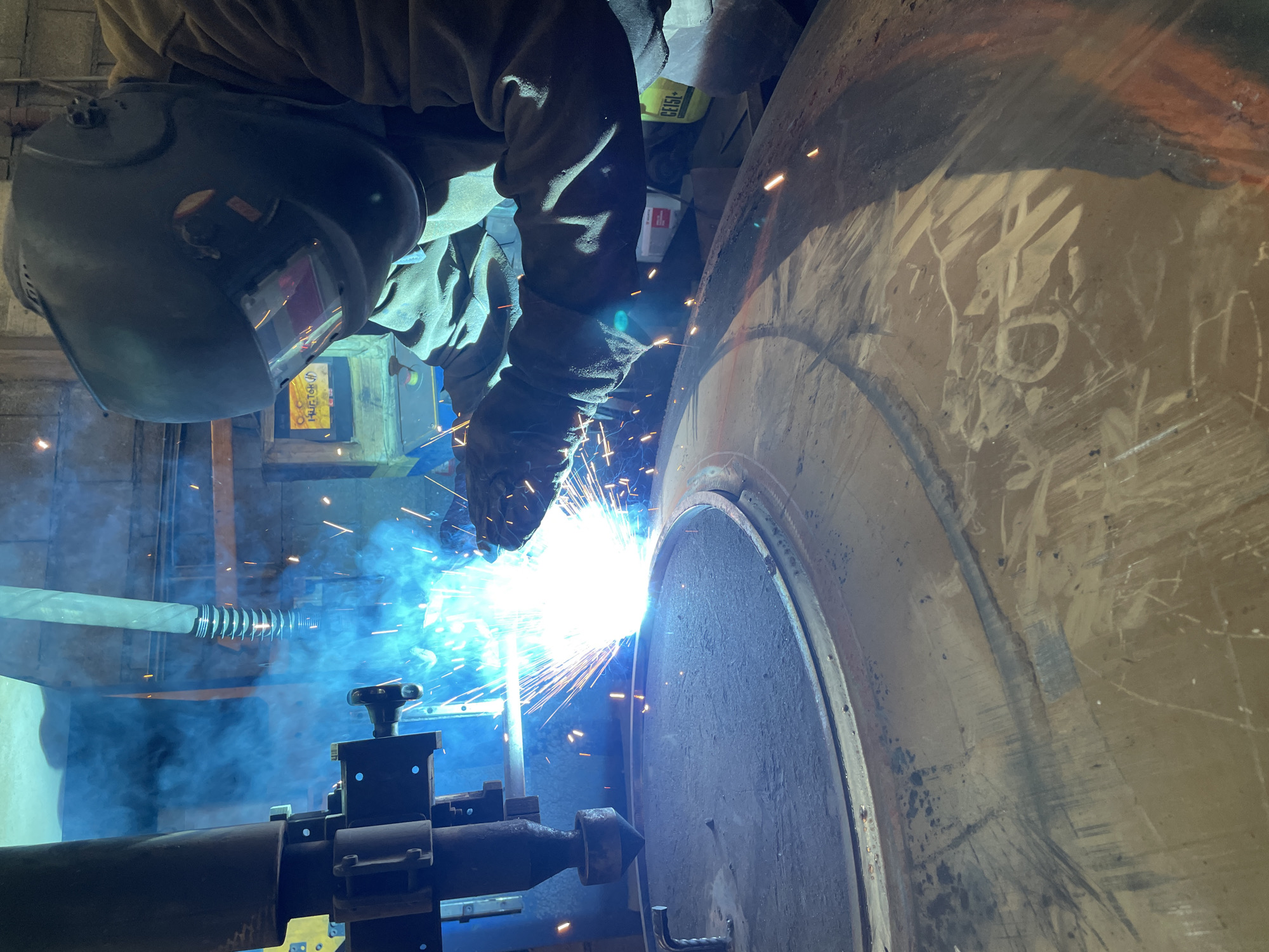 Early morning welding work observed in Zaljevo, Montenegro
