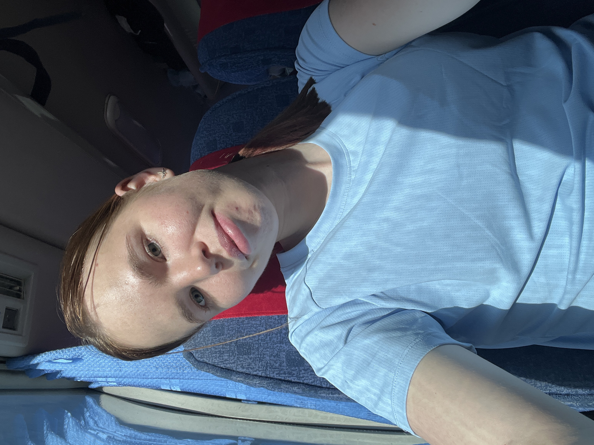 Woman observed in car interior in Berezniki, Russia