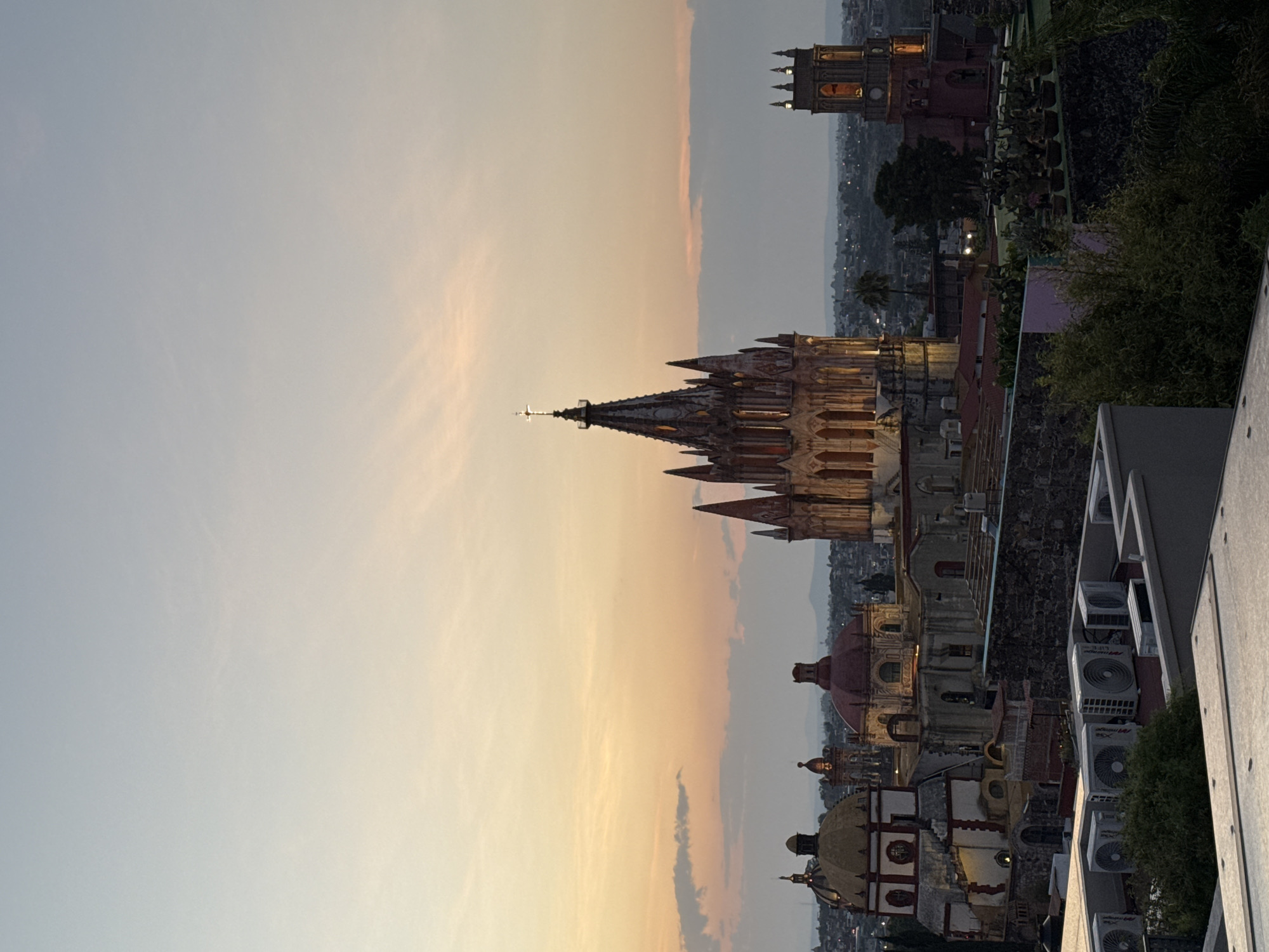 Twilight cityscape captured in San Miguel de Allende, Mexico