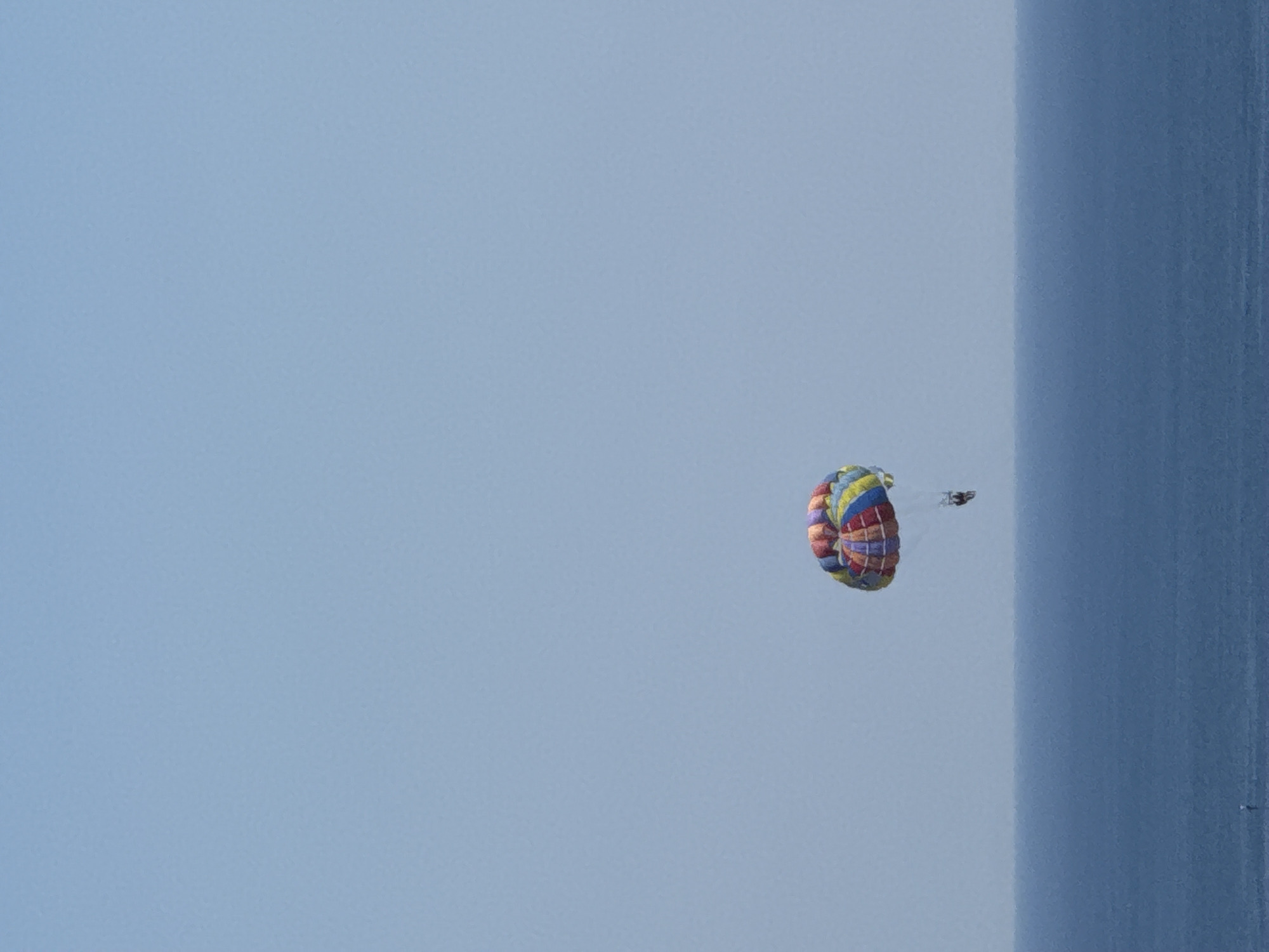 Parasailing and construction activity along the Montenegrin coast