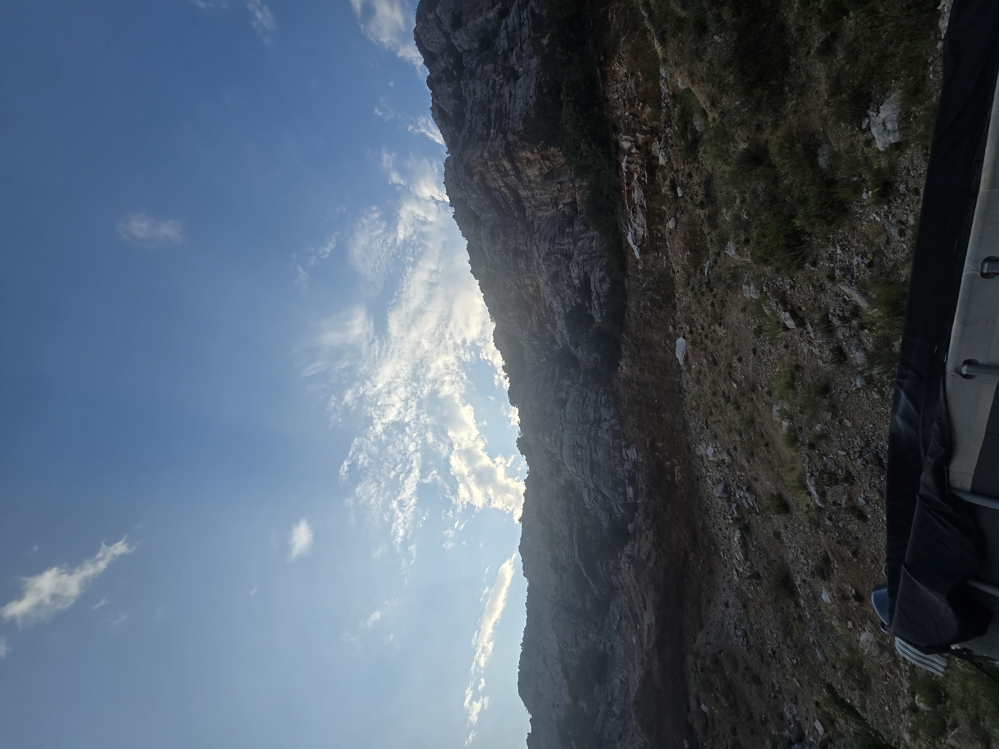 Afternoon in the mountains above Podgorica, clouds and cliffs