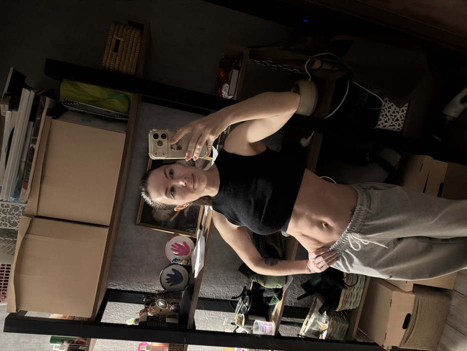 Woman's morning routine documented in Perm apartment
