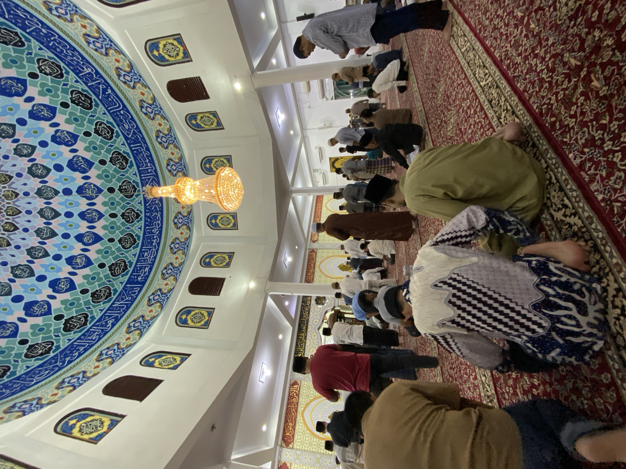 Friday prayers underway at a mosque in Lhokseumawe