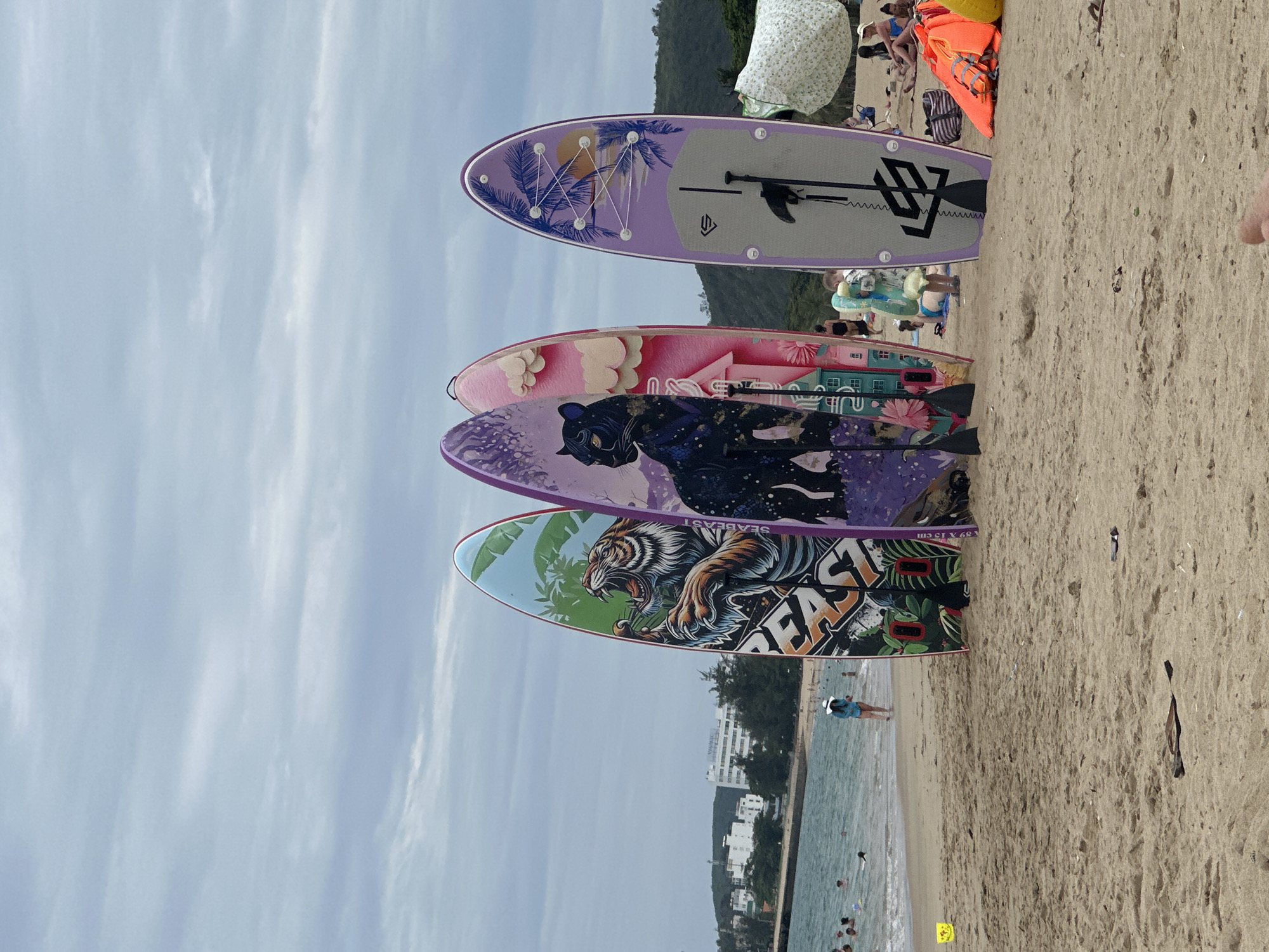 Morning beach activity documented in Nha Trang Vietnam