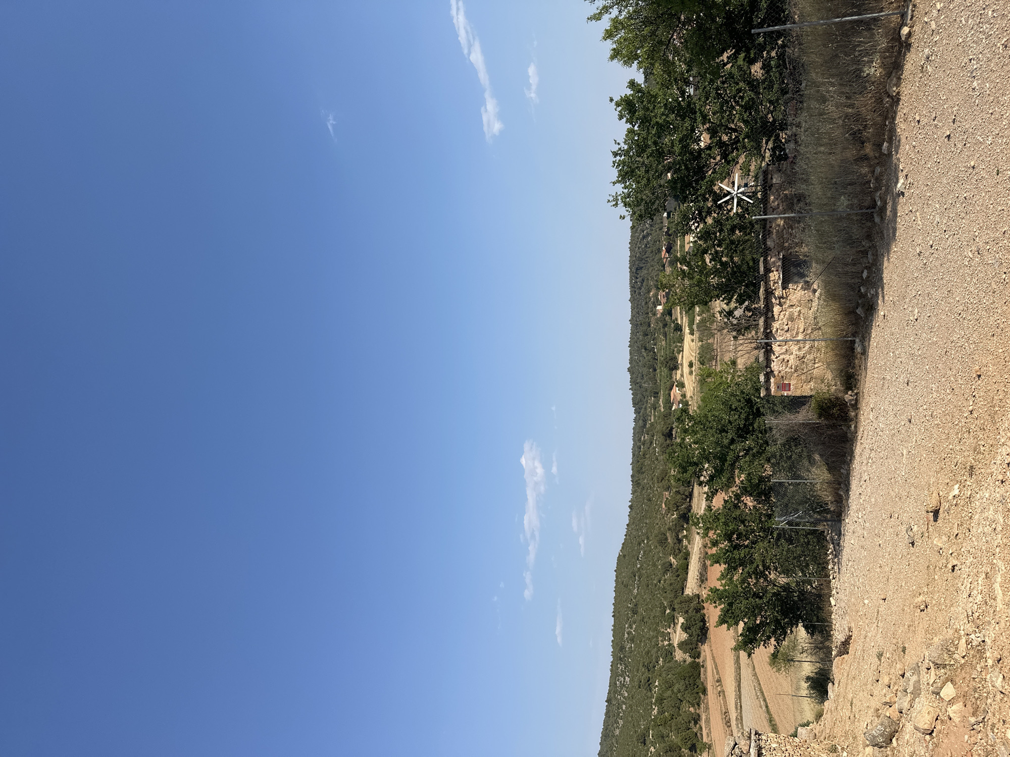 Stone ruins and dry landscape around Alpuente, Spain