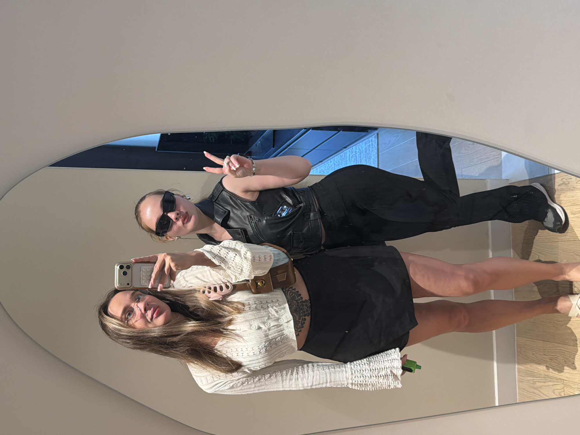 Quick selfie session across a Moscow building's lobby and elevator