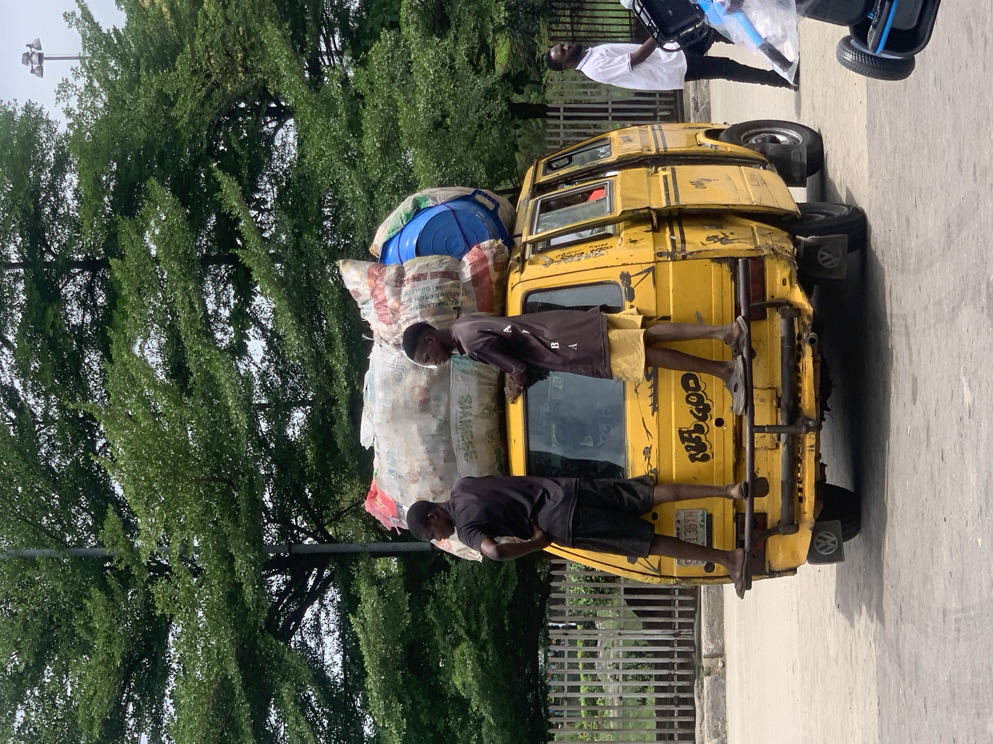 Busy public transport hub captured in Alagbede Nigeria