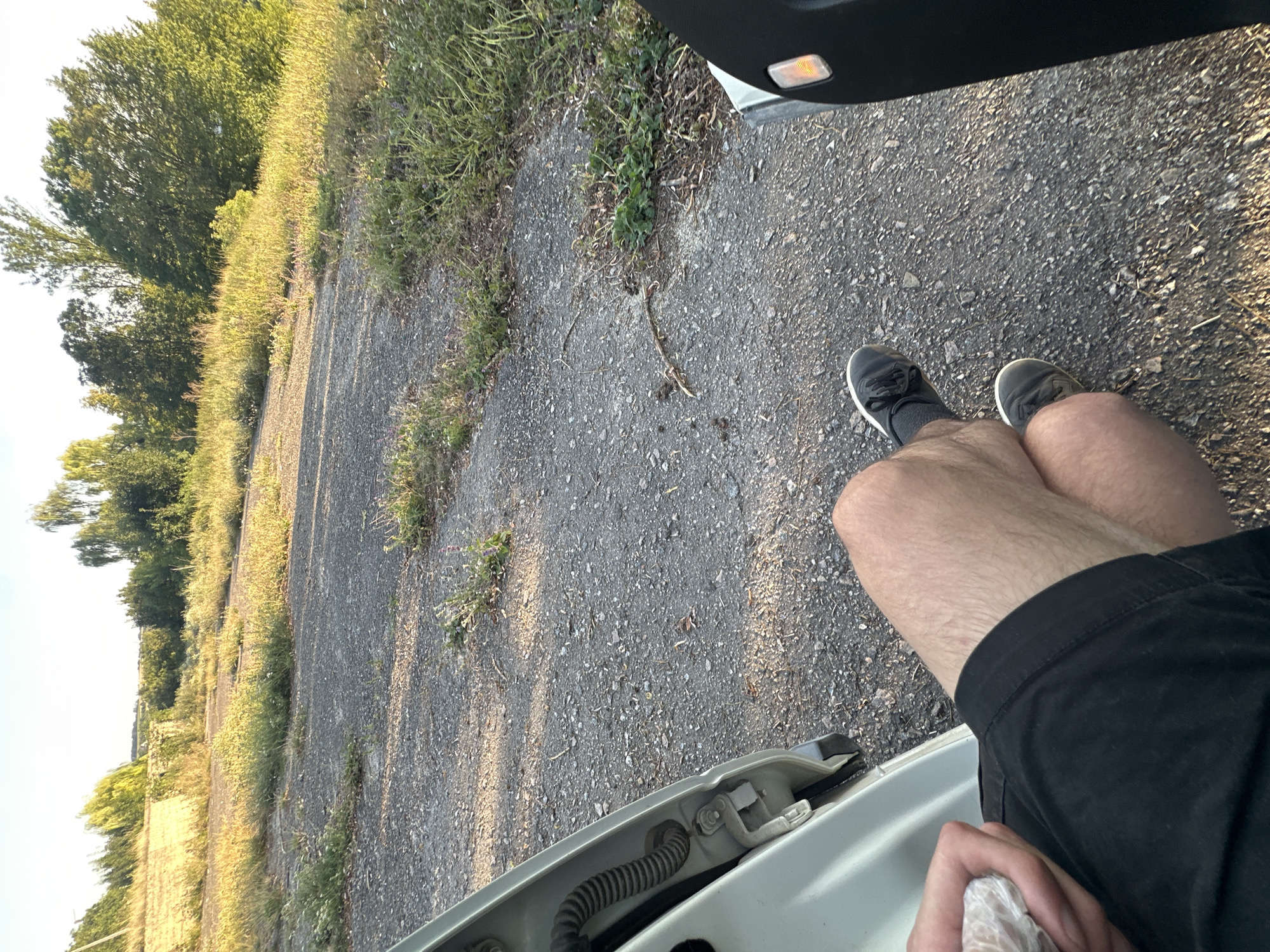 Parked off a rural path in Makiv, Ukraine, mid-afternoon.