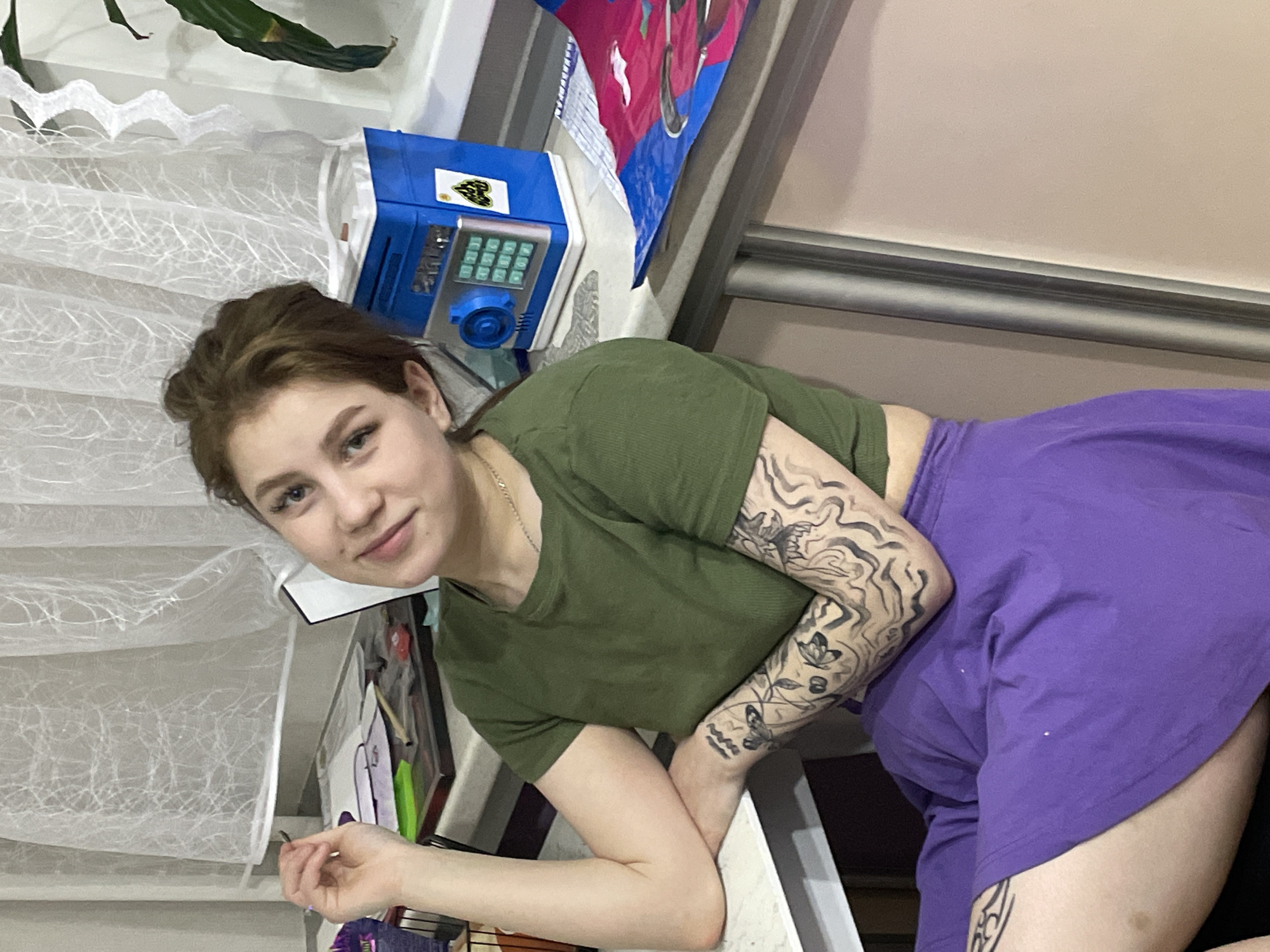 Woman photographed in multiple portraits in Марковский, Russia