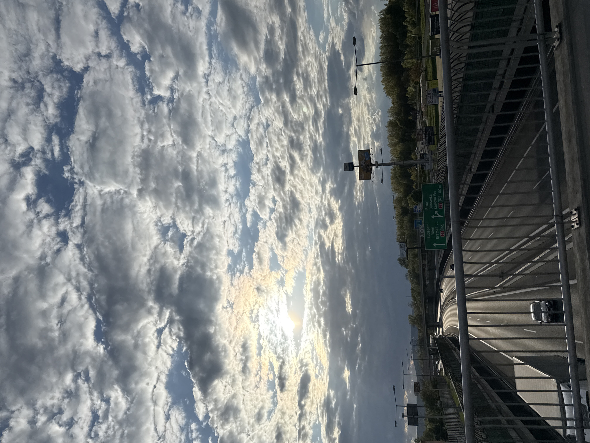 Traffic observed from overpass in Bratislava