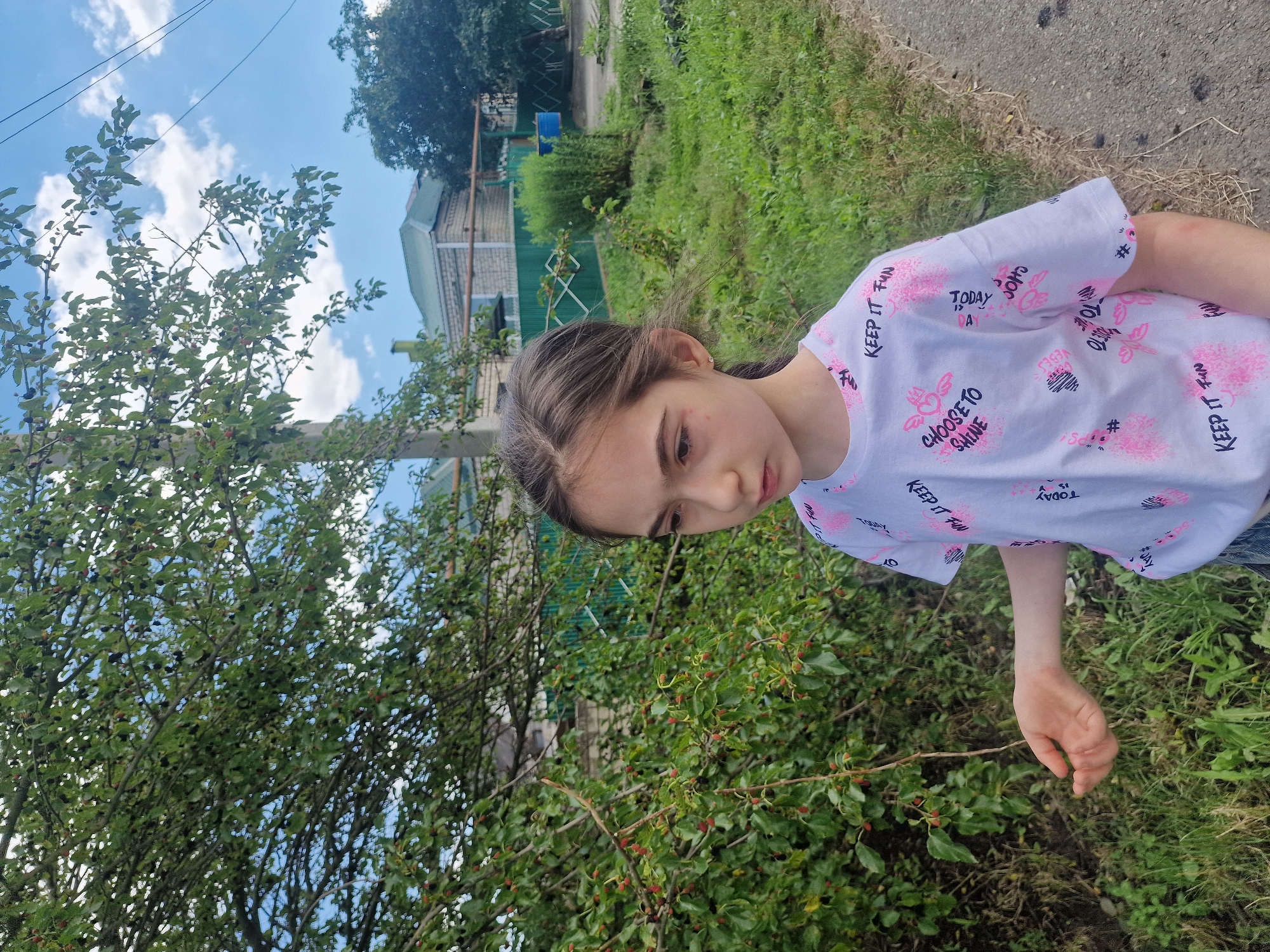 Quiet summer afternoon on the streets of Kursavka, Russia