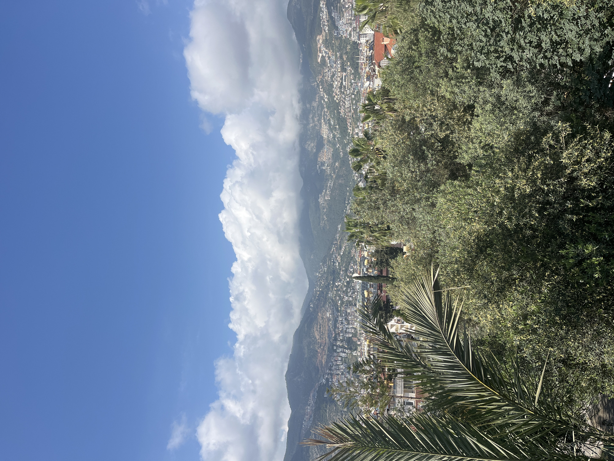 Panoramic views captured of Alanya's coastal cityscape from mountaintop