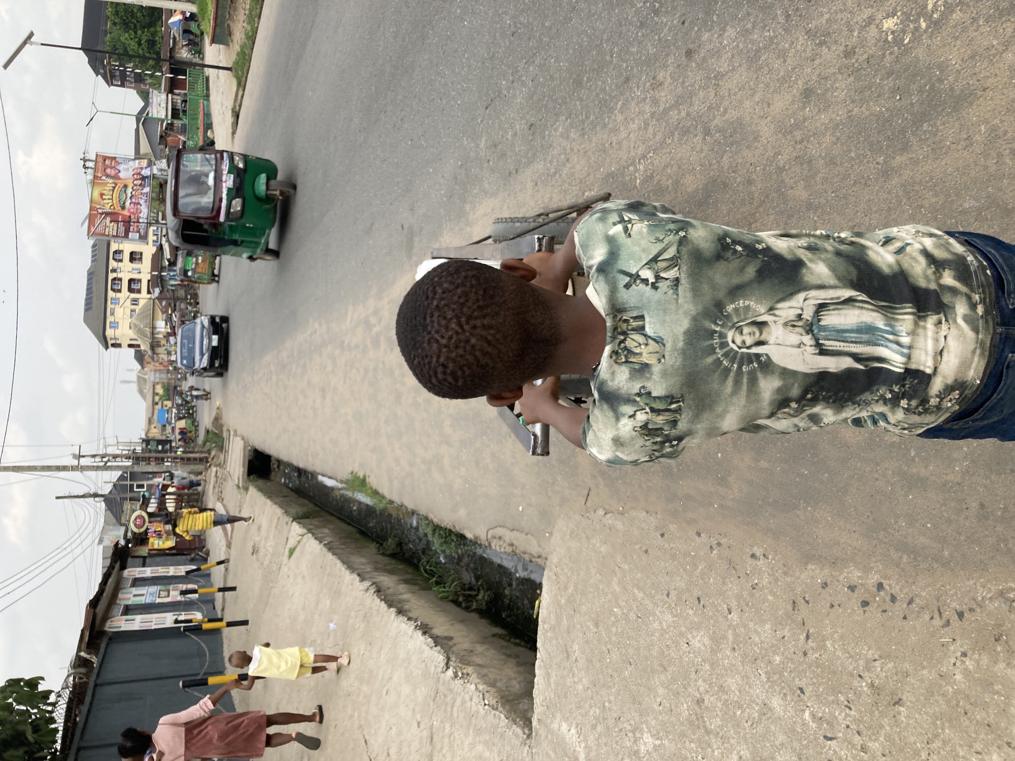 Cyclist observed on paved road in Umuode, Nigeria