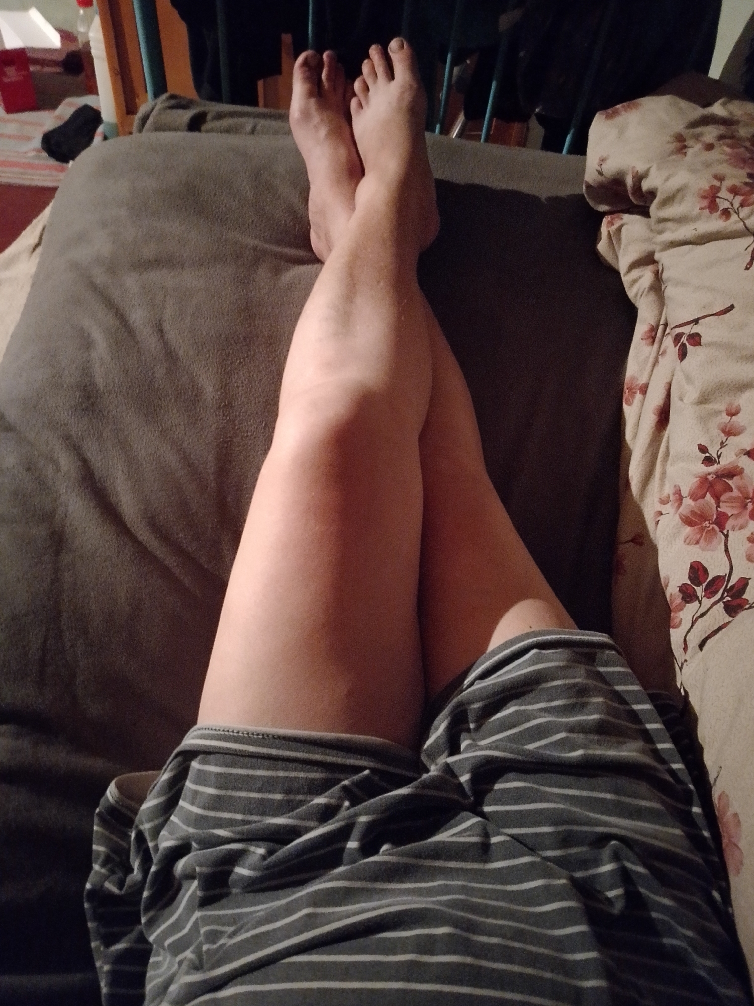 Person documented reclining indoors during evening hours