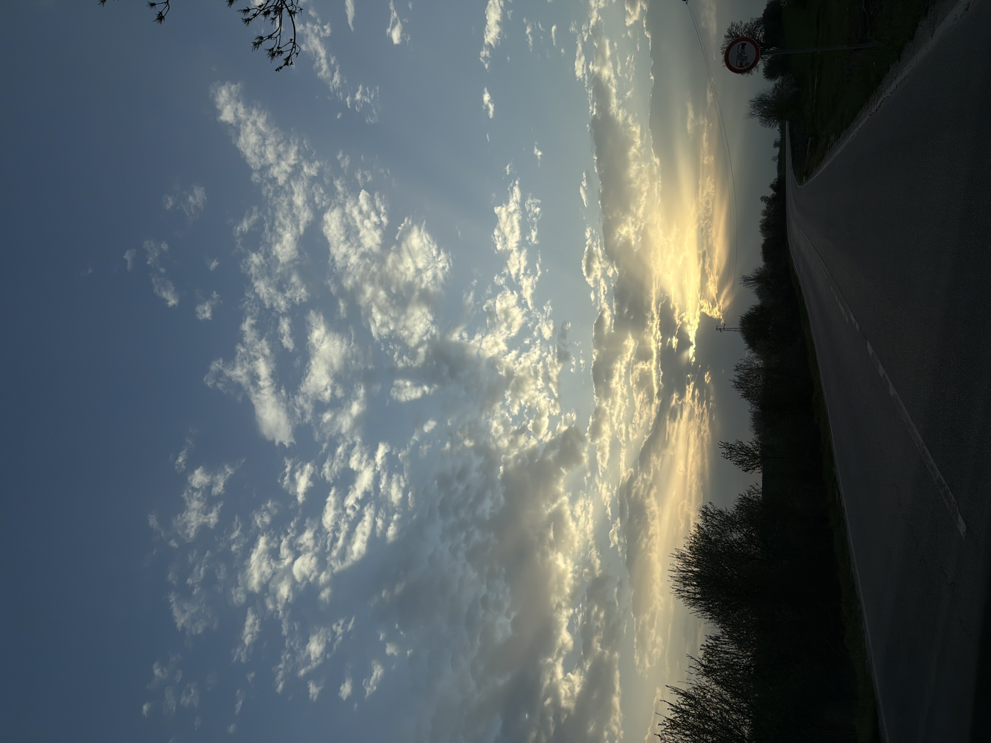 Rural Bulgarian road photographed under evening sky near Ugarchin