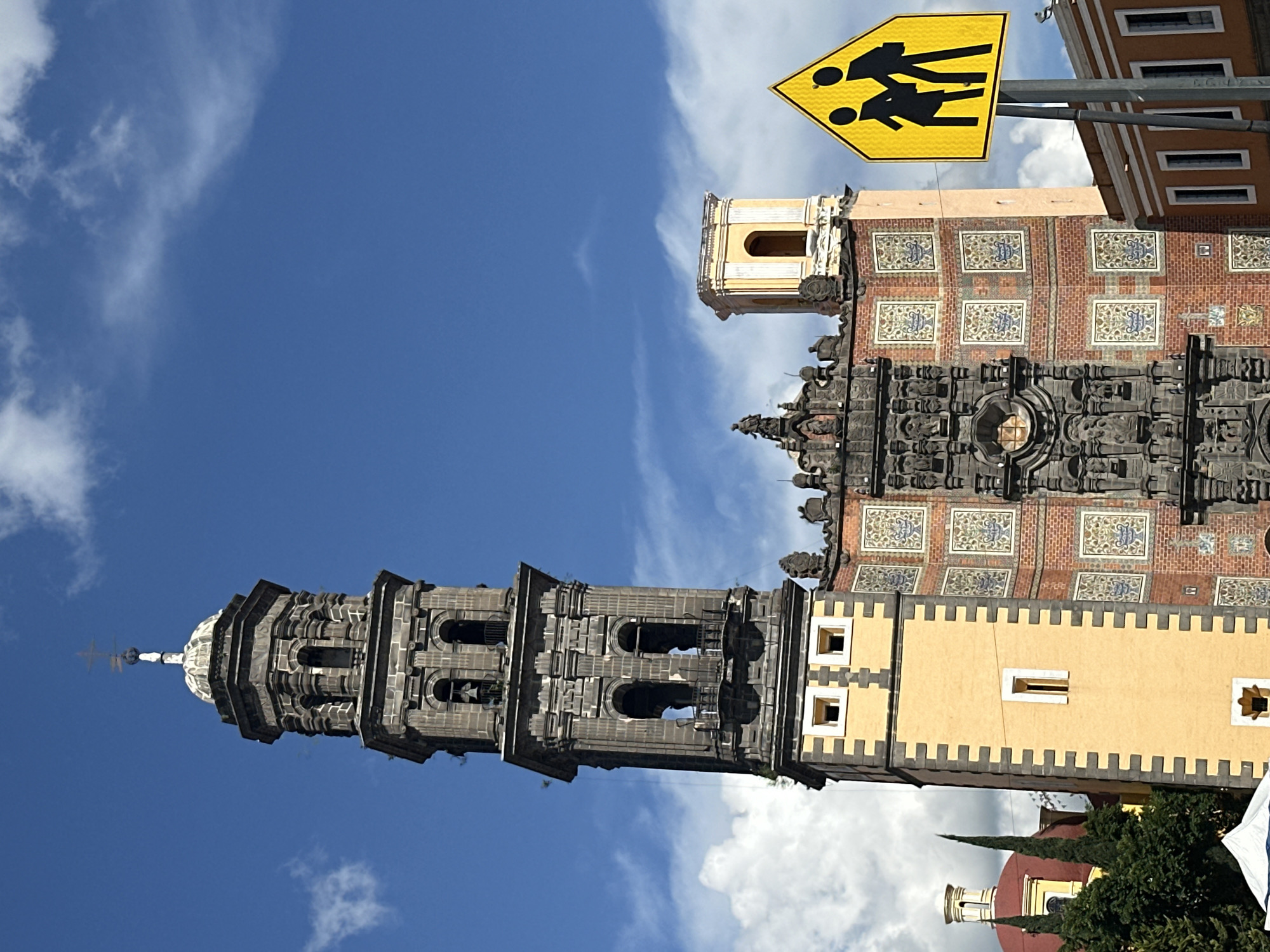 Church of Santo Domingo bell tower in Puebla