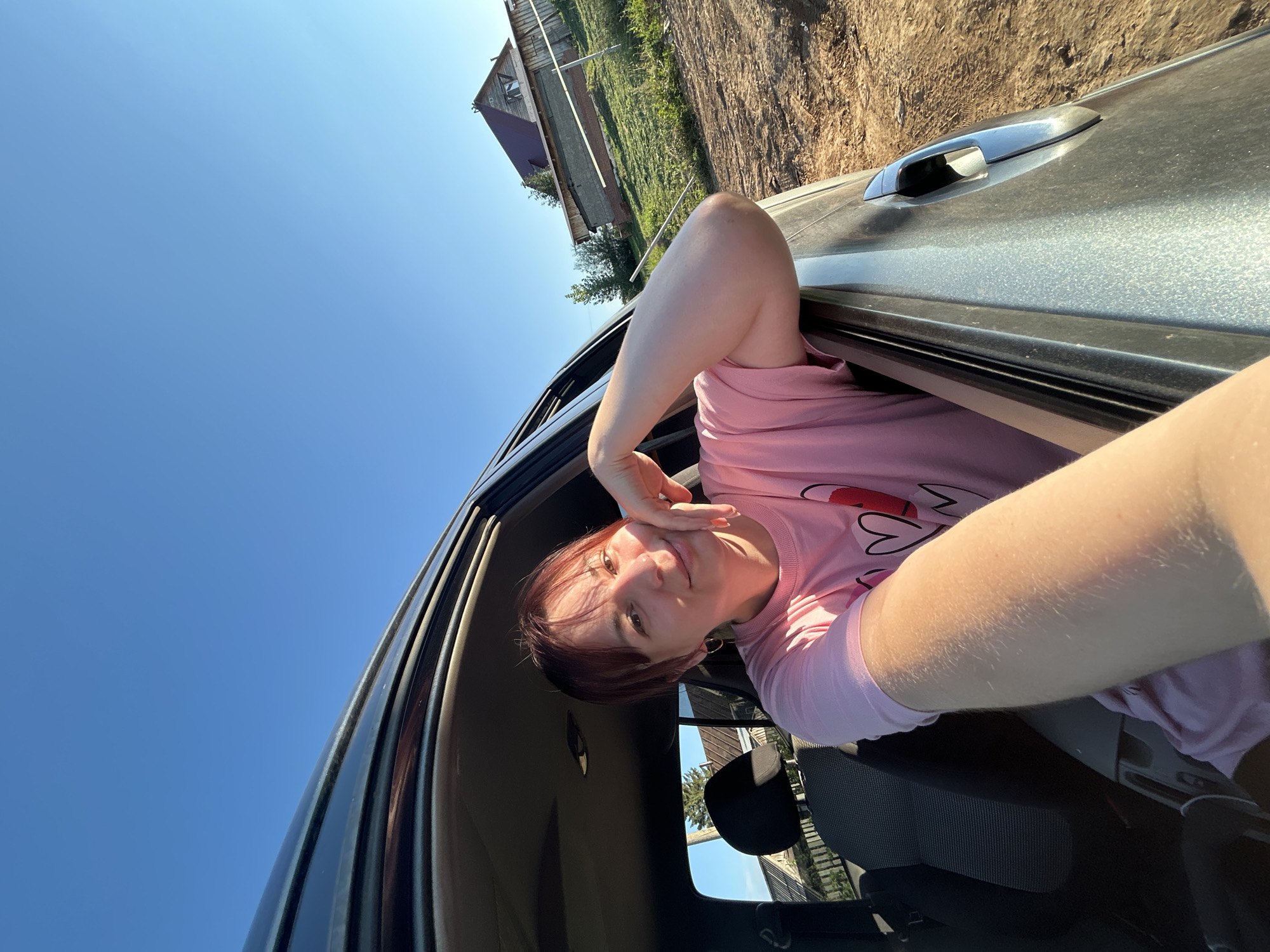 Sunny car ride through Foky, Russia — window selfies and road views