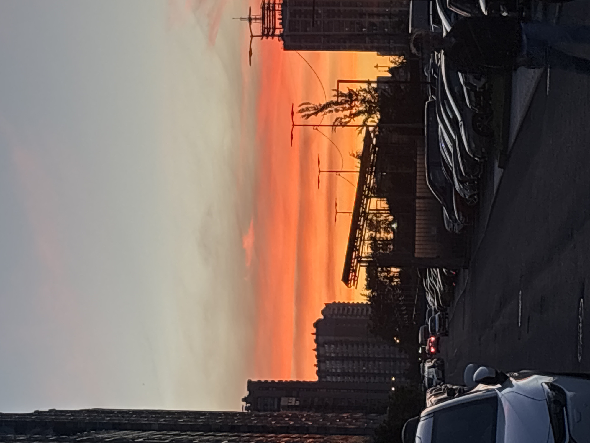 City sunset captured from multiple perspectives during 12-minute span