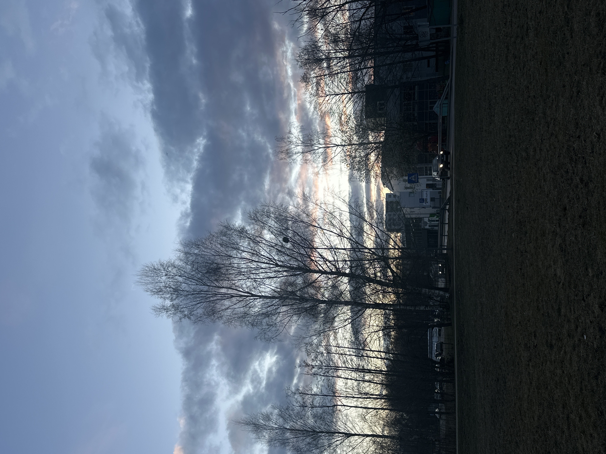 Evening landscape observed in Riga with cloudy skies