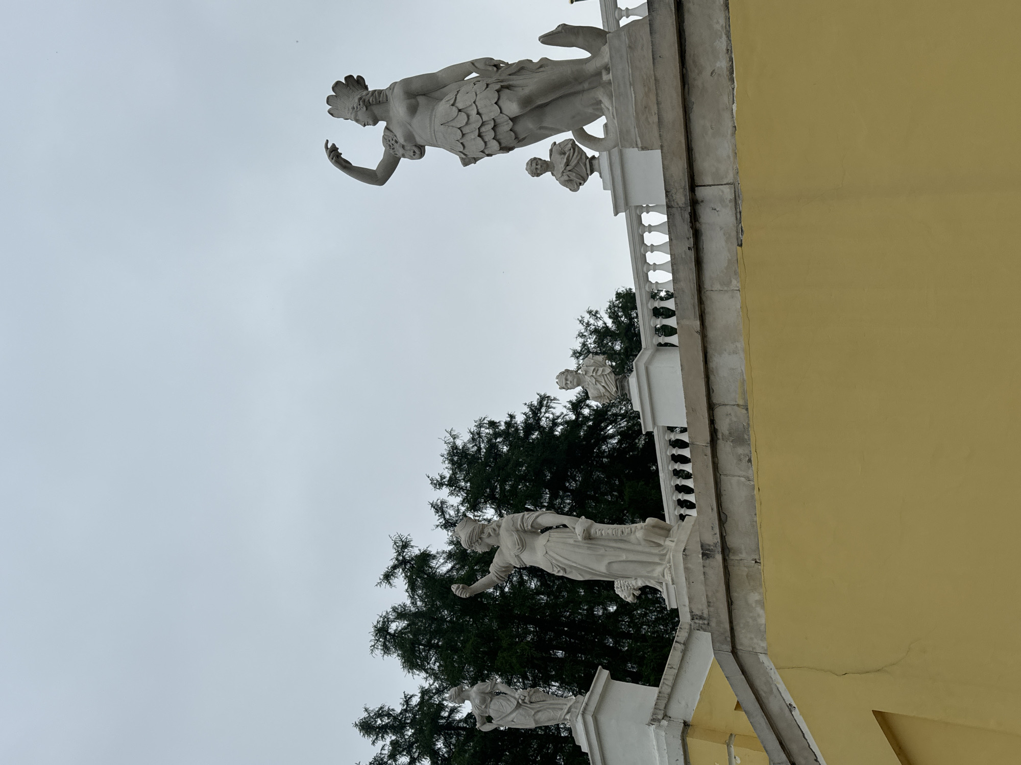 Visitor documents classical architecture at Arkhangel'skoe estate Russia