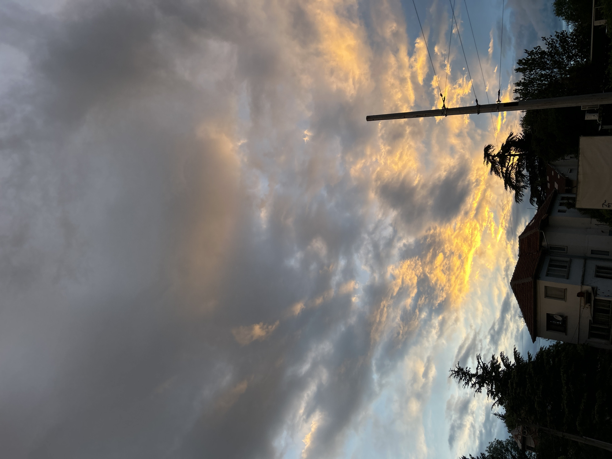 Evening clouds create dramatic sky display over Sofia