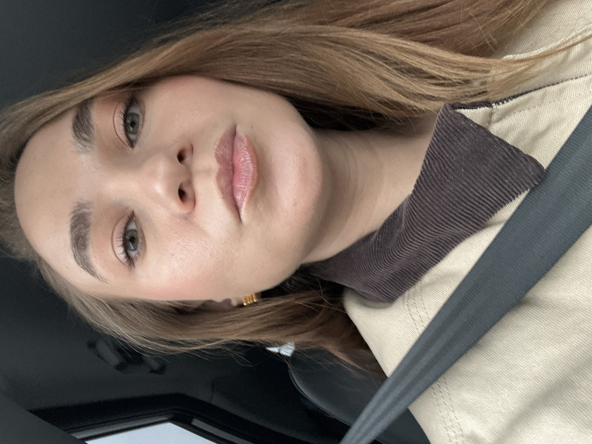 Woman Takes Car Selfie in Bolgury, Russia