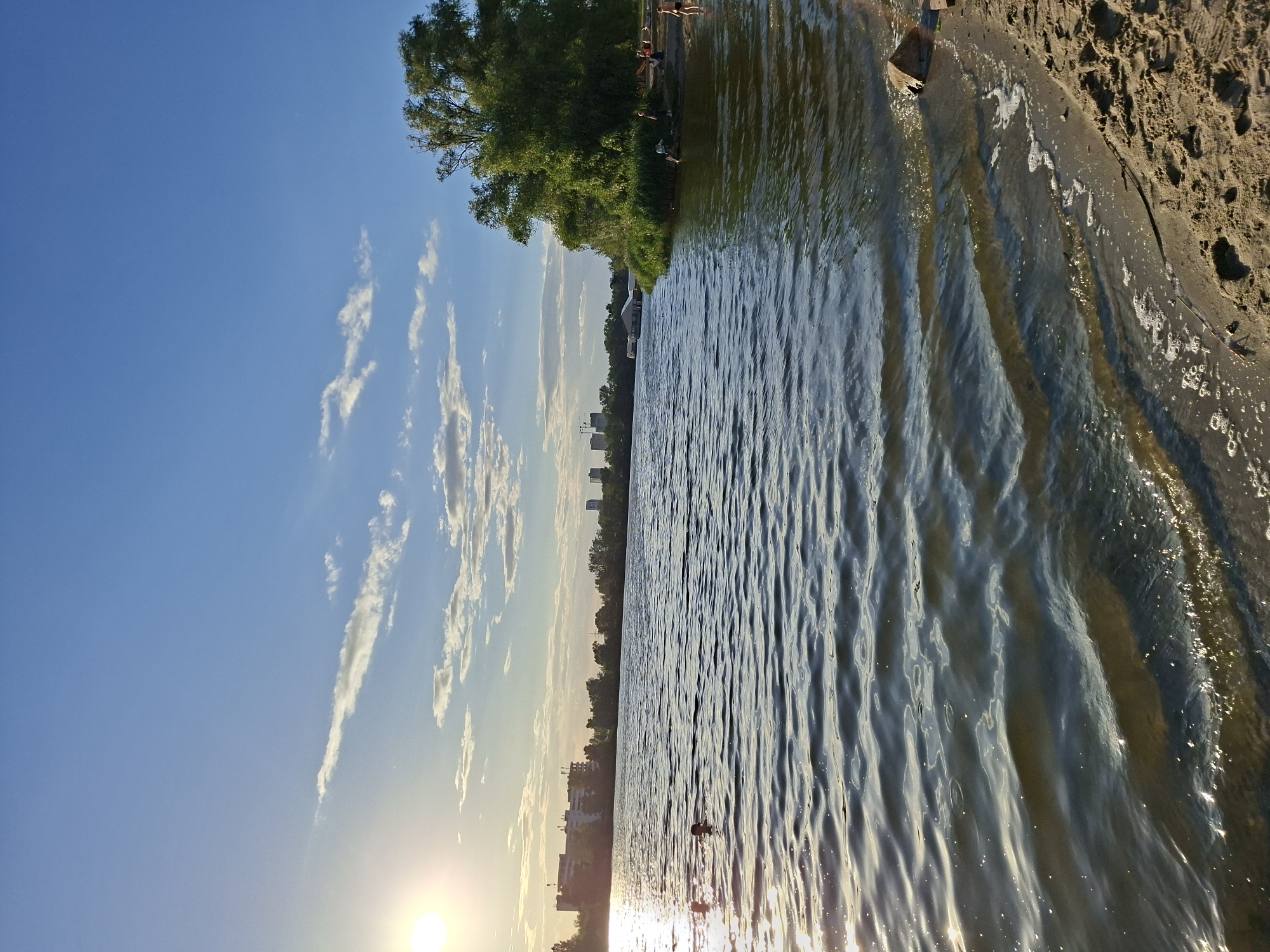 Beach, fast food, and café patios on a summer afternoon