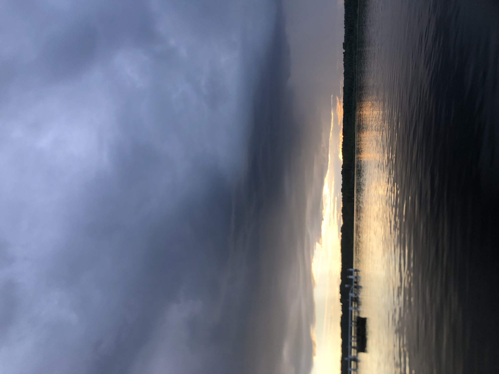 Dusk over a lake in Svirstroy, Russia