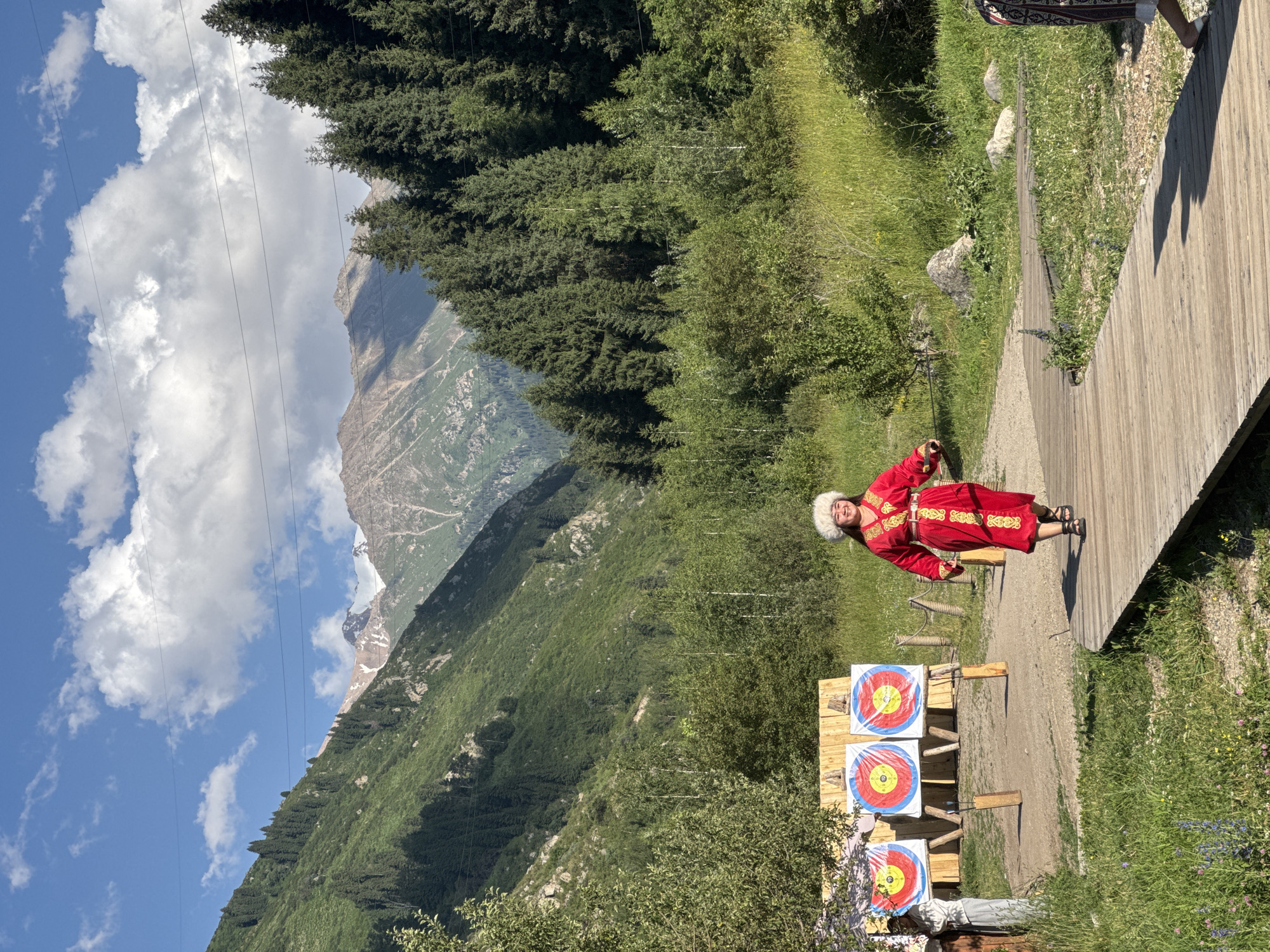 Mountain valley day out near Almaty, boardwalks and Tien Shan views