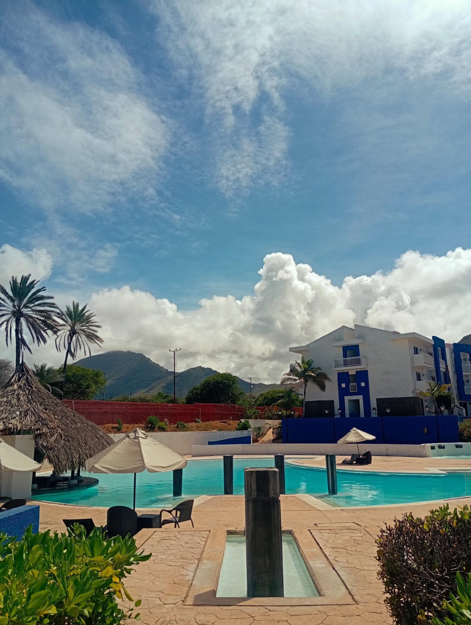 Resort pool scene captured in Playa El Agua, Venezuela
