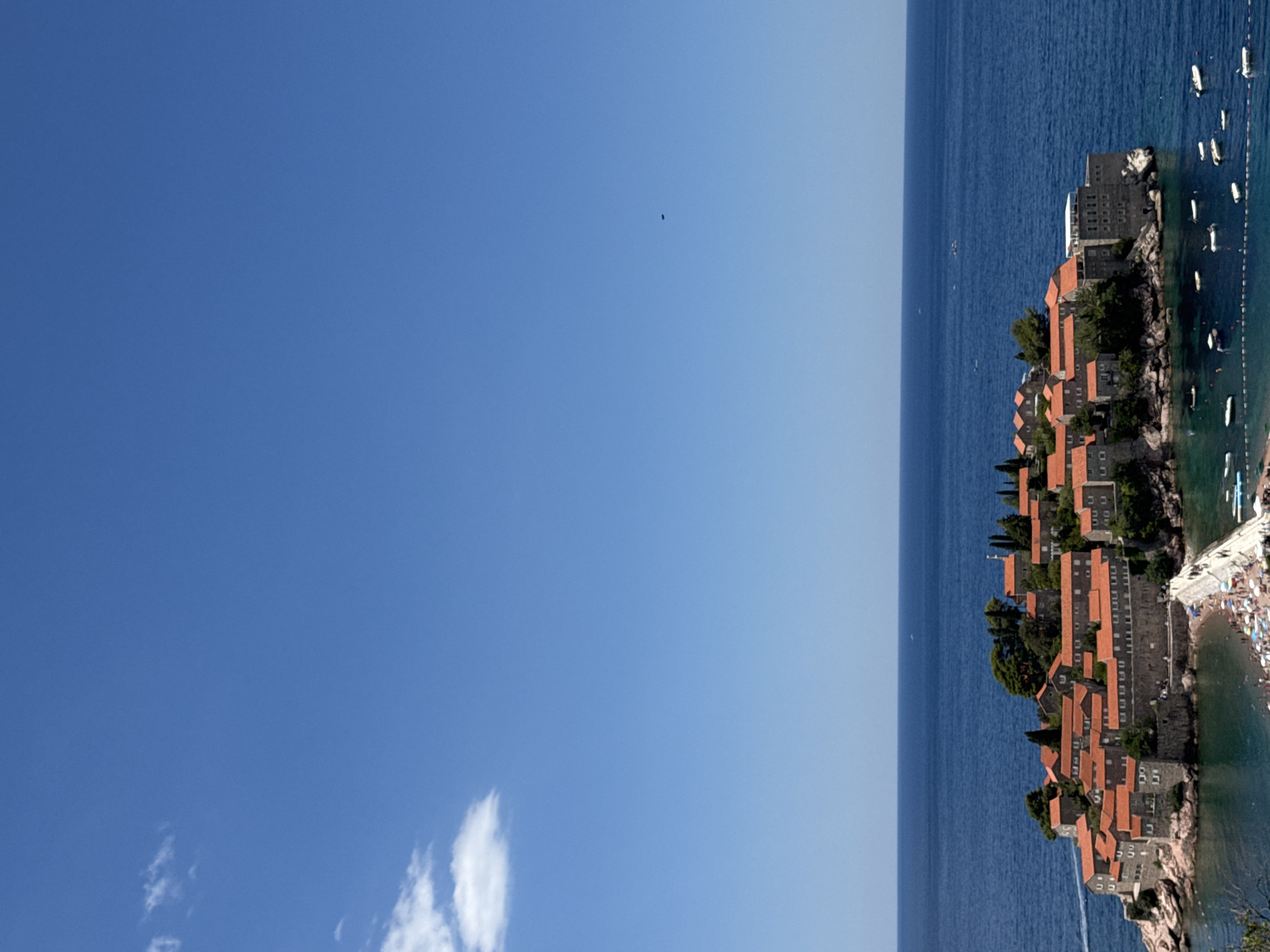 Sveti Stefan island village seen from multiple angles, Montenegro