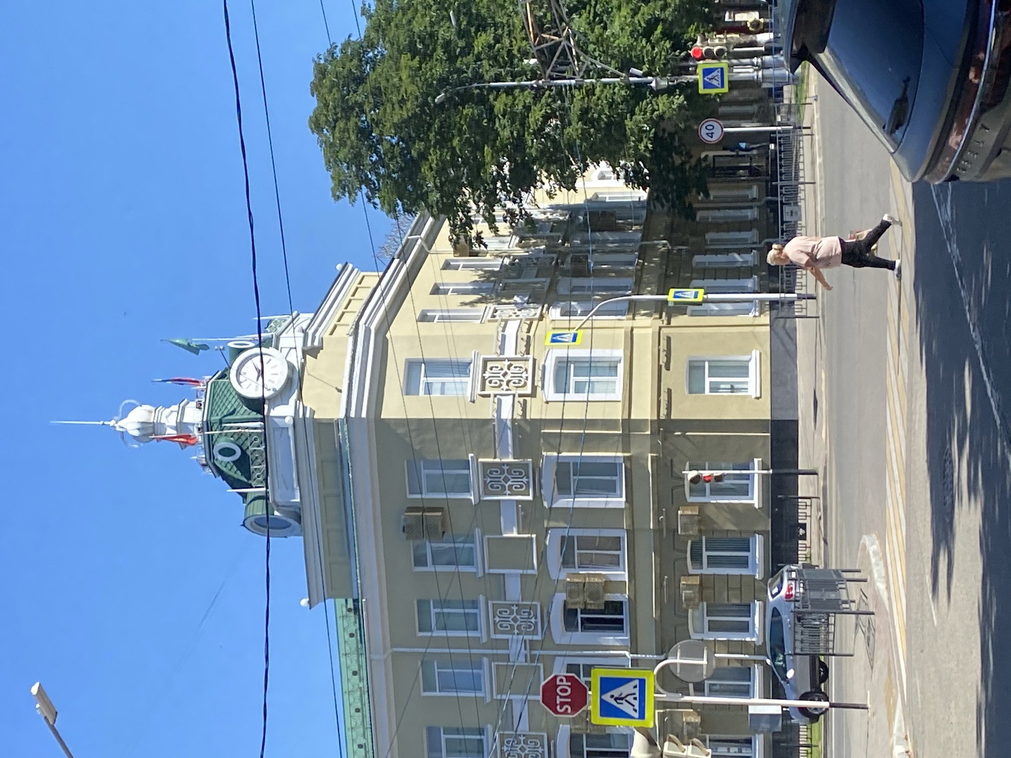 Maykop city center on a clear summer morning