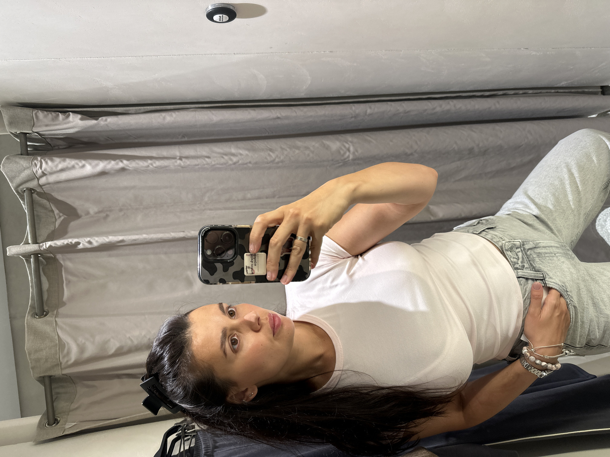 Fitting room mirror selfie in a Perm clothing store