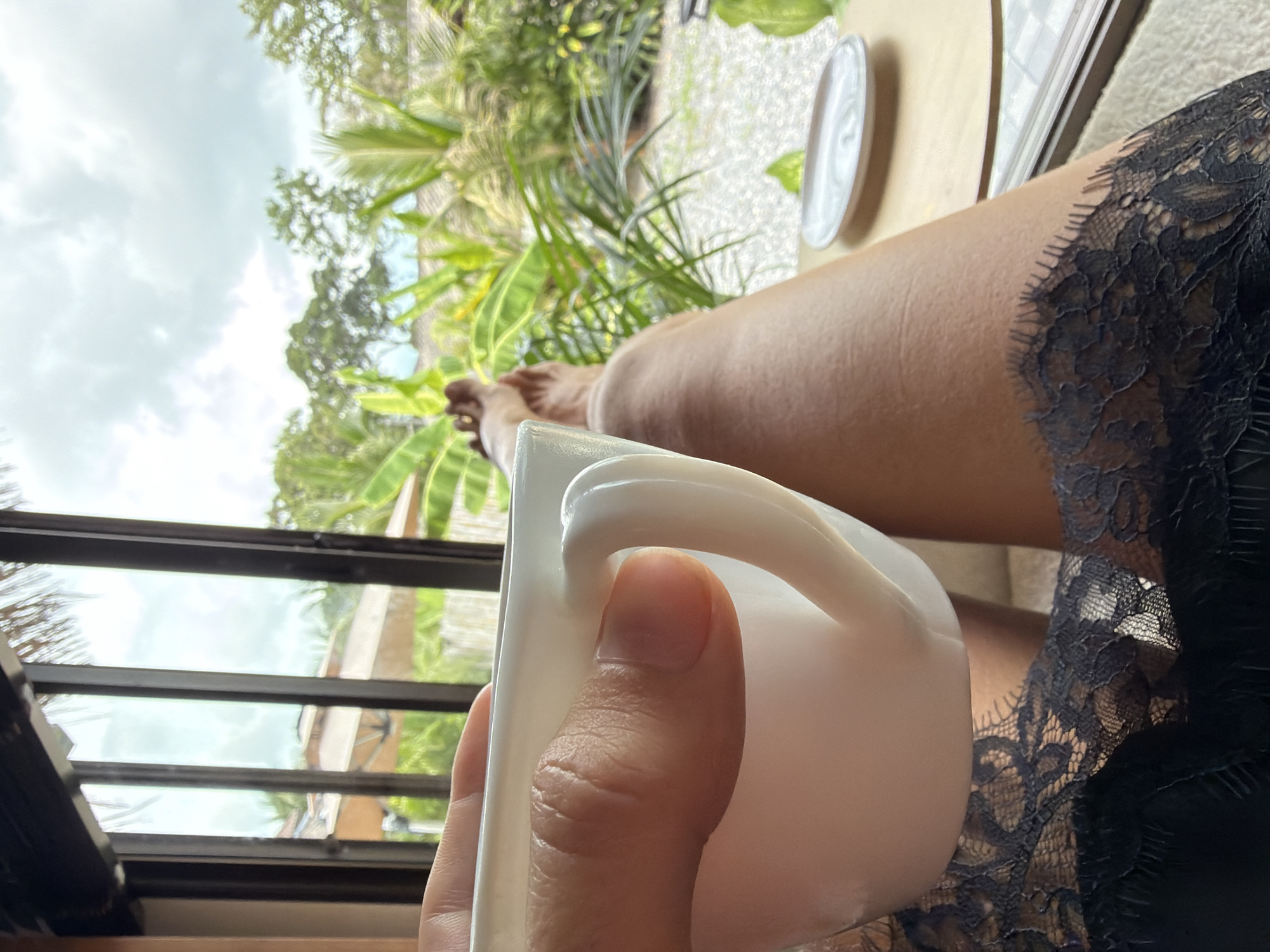 Lazy villa morning and scooter traffic in Baan Bo Phut