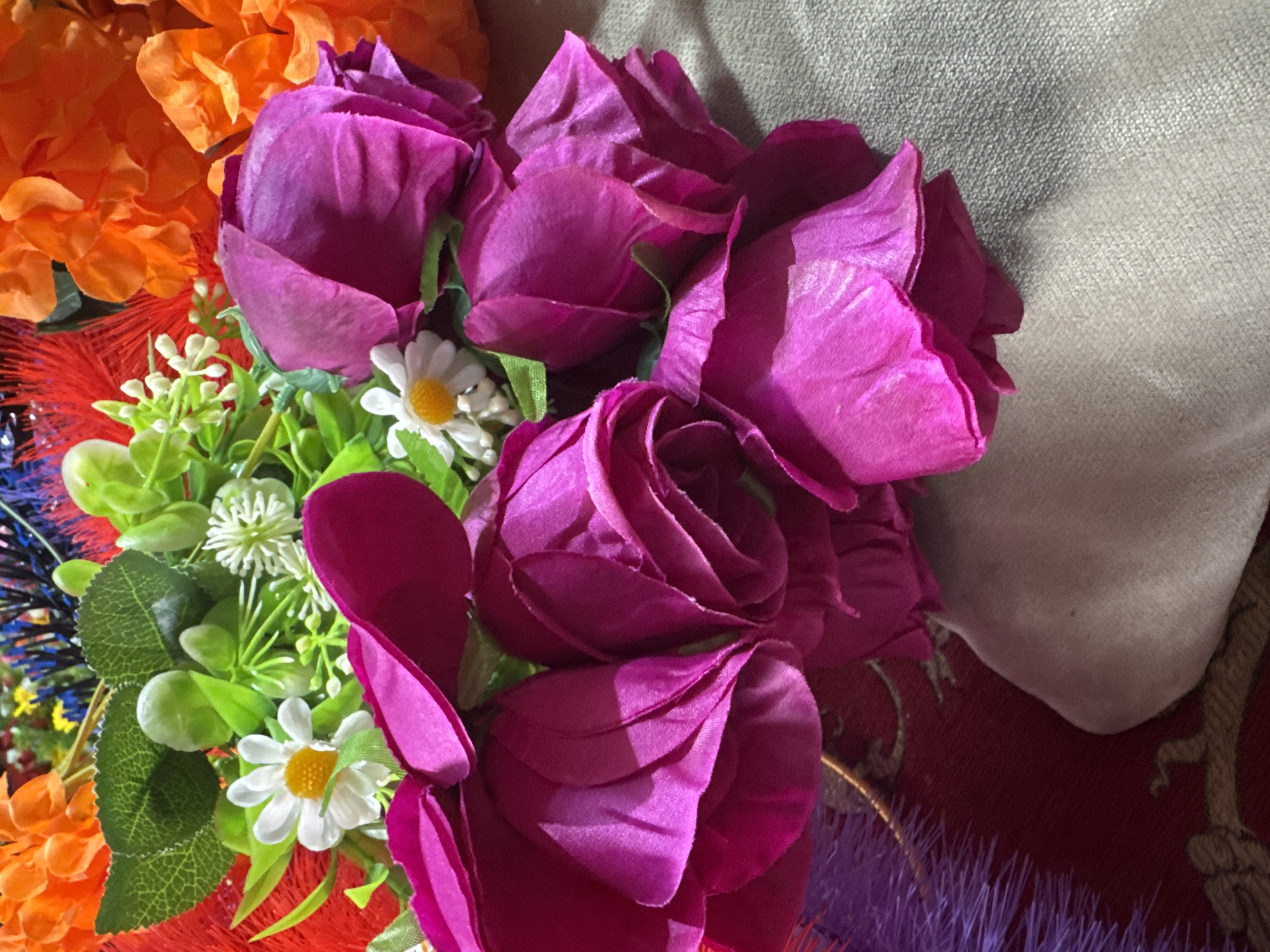 Flowers and a quiet moment on a couch in Schokino